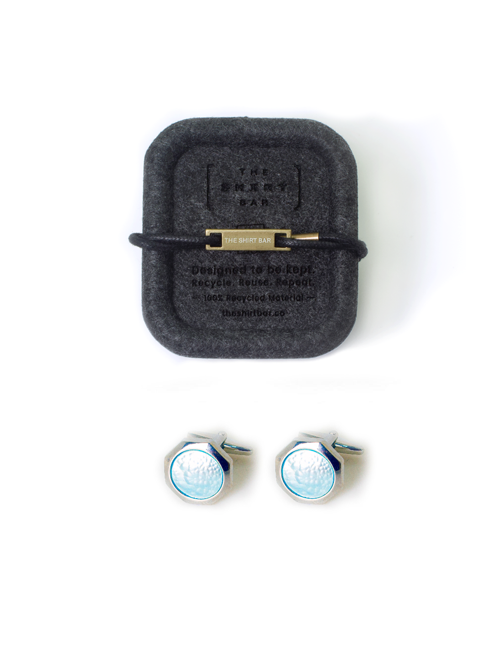 Round Blue Pearl Cufflink