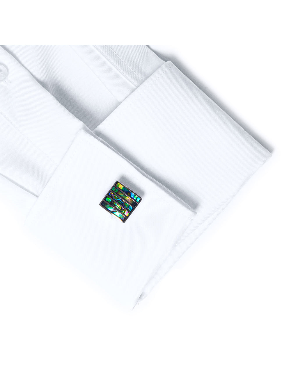 Muticolor Abalone Shell in Silver Lines Cufflink