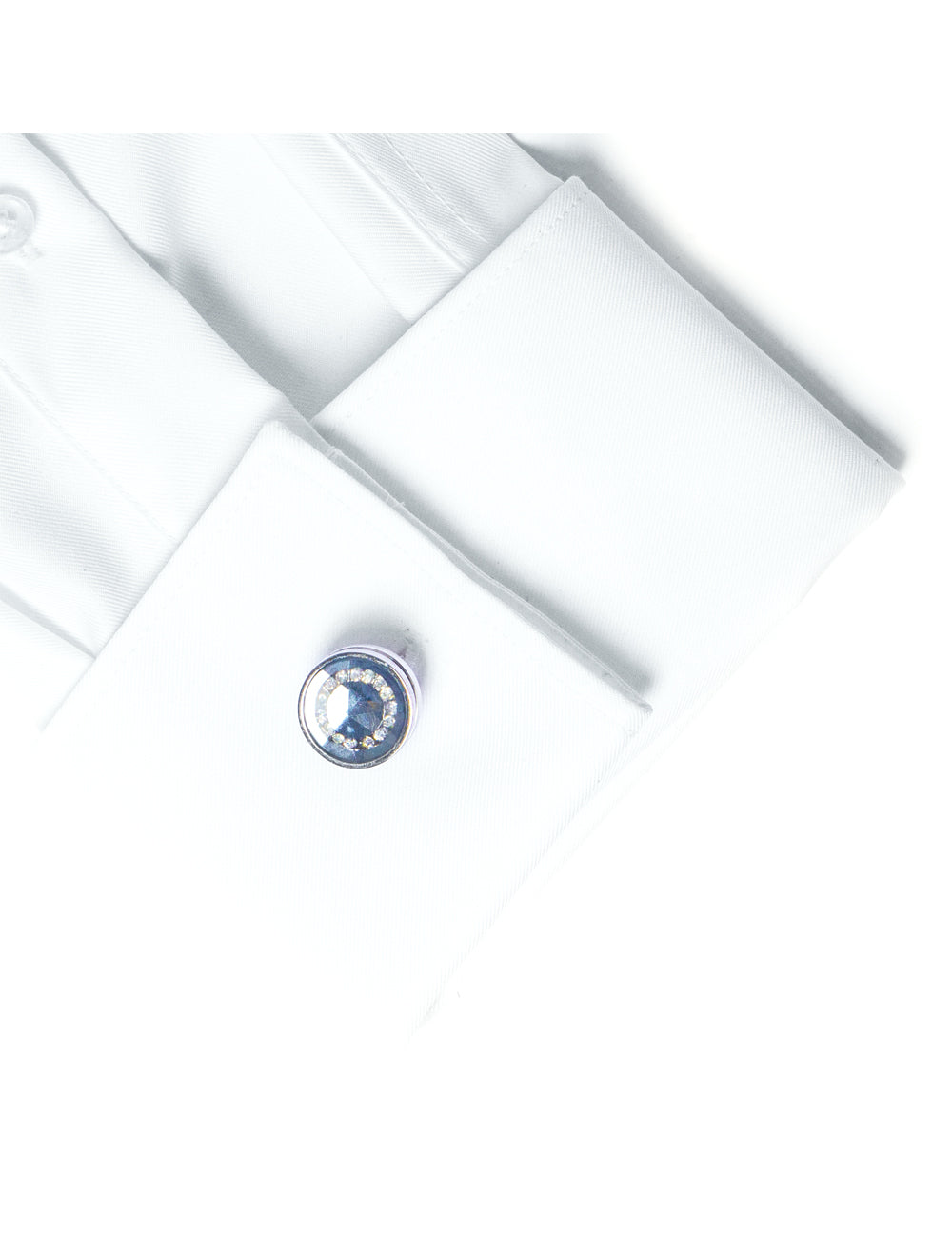 Crystal Ring with  Grey Pyramid Stone Cufflink