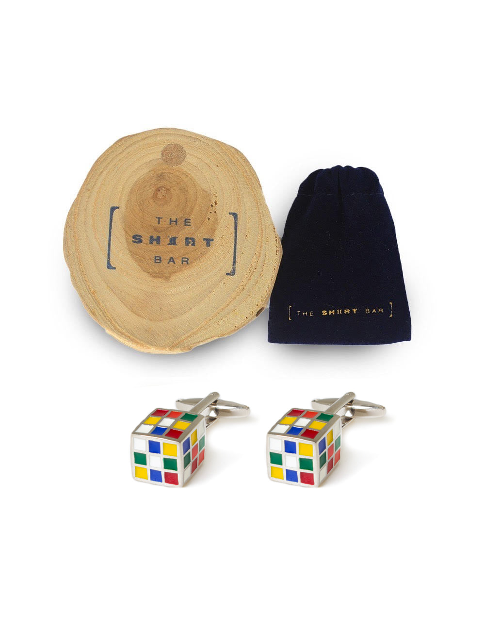 Rubik Cube with Silver Frame Cufflink
