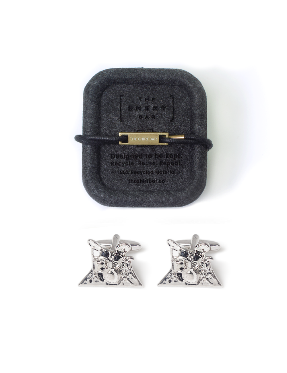 Sterling Silver Drum Kit Cufflinks