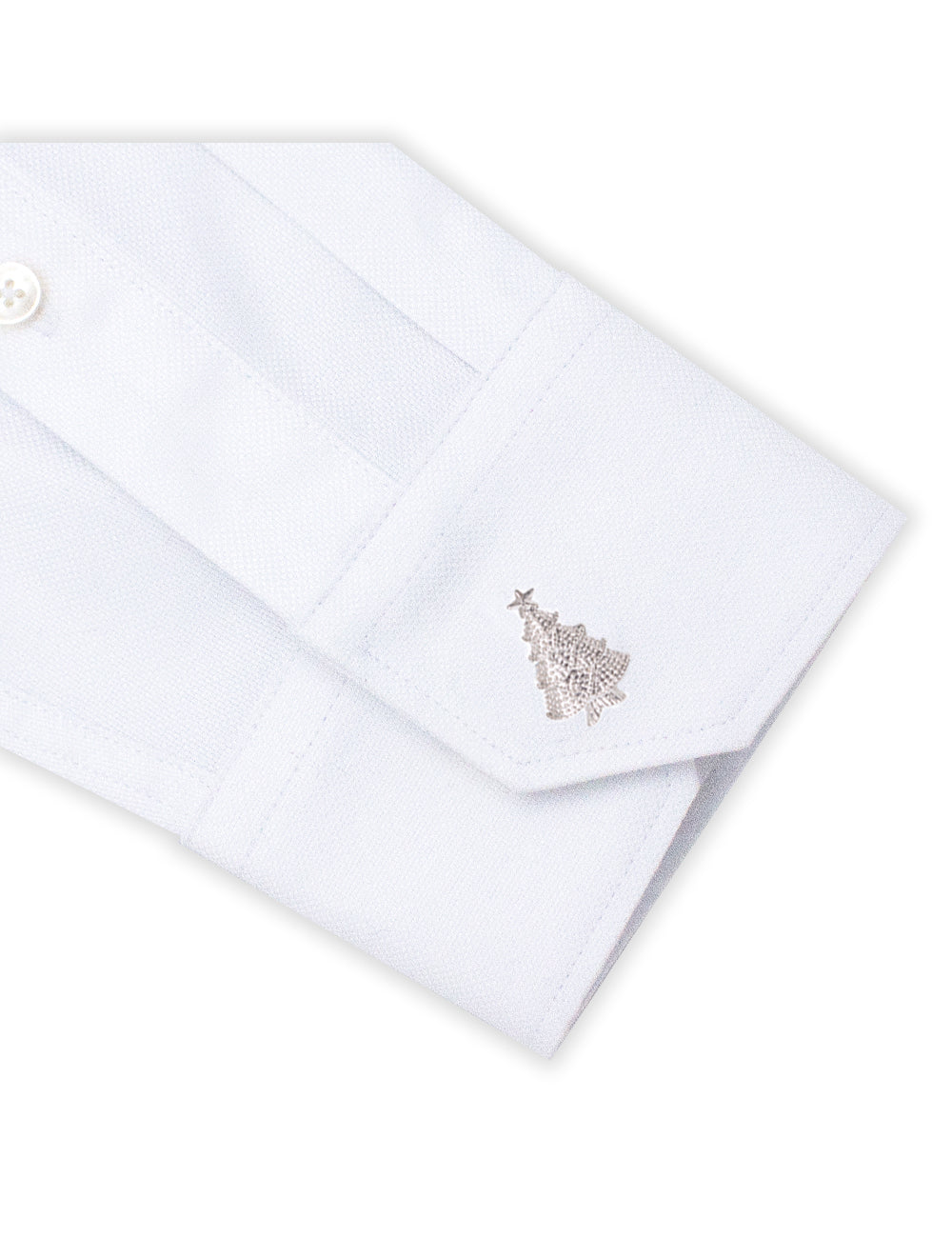 Classic Silver Christmas Tree Cufflink