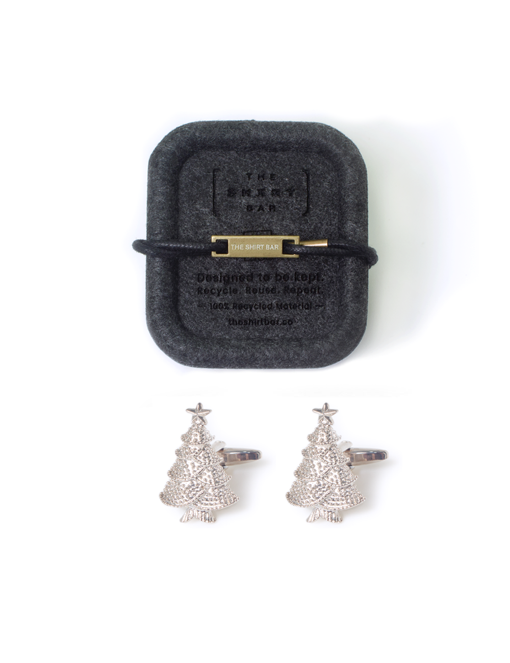 Classic Silver Christmas Tree Cufflink