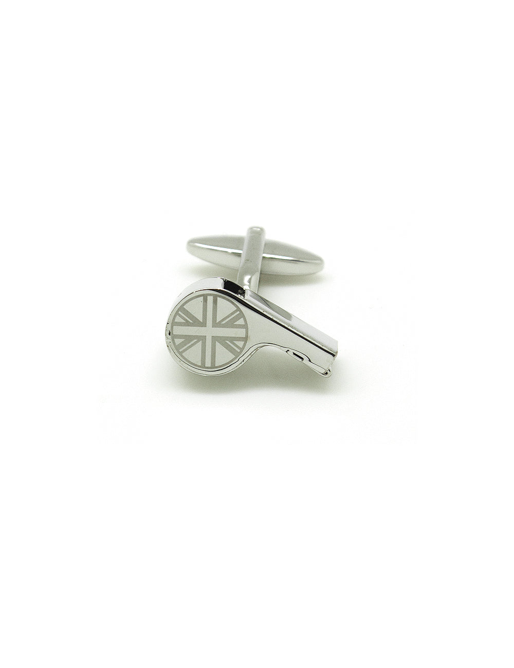 Silver Whistle with Union Jack Detail Cufflink