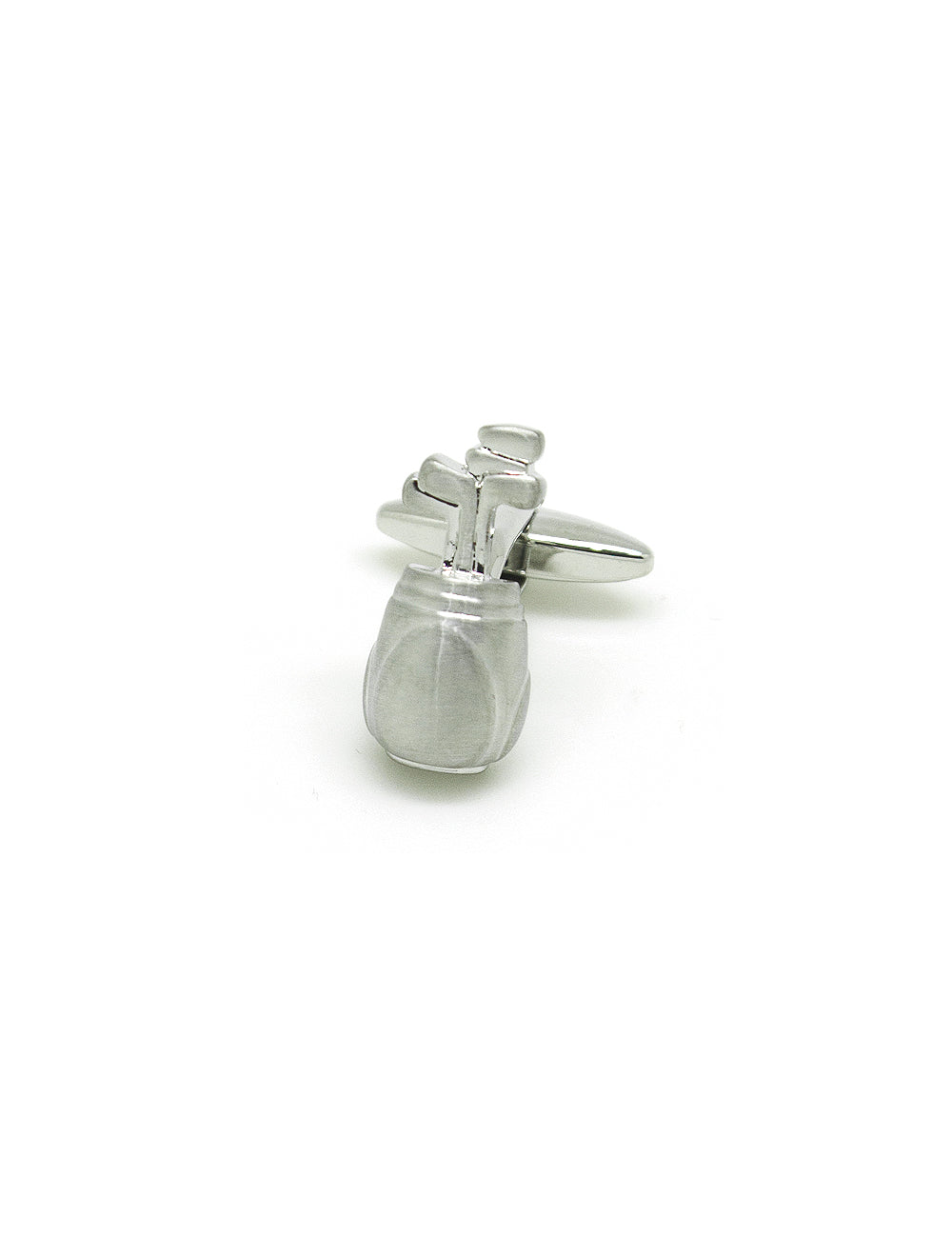 Brushed Silver Golf Bag Cufflink