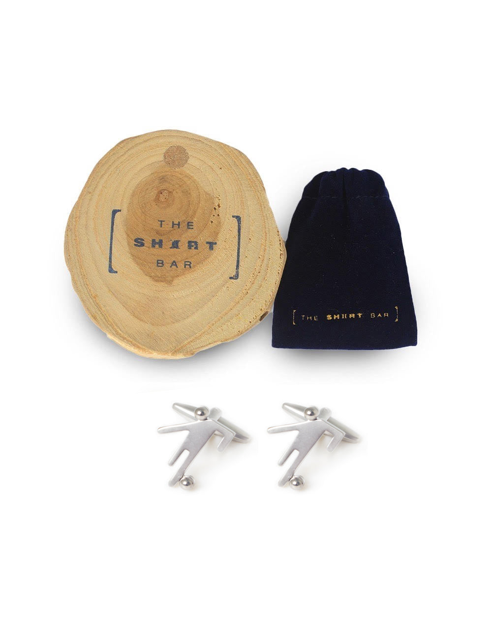 Brushed Silver Football Player Cufflink
