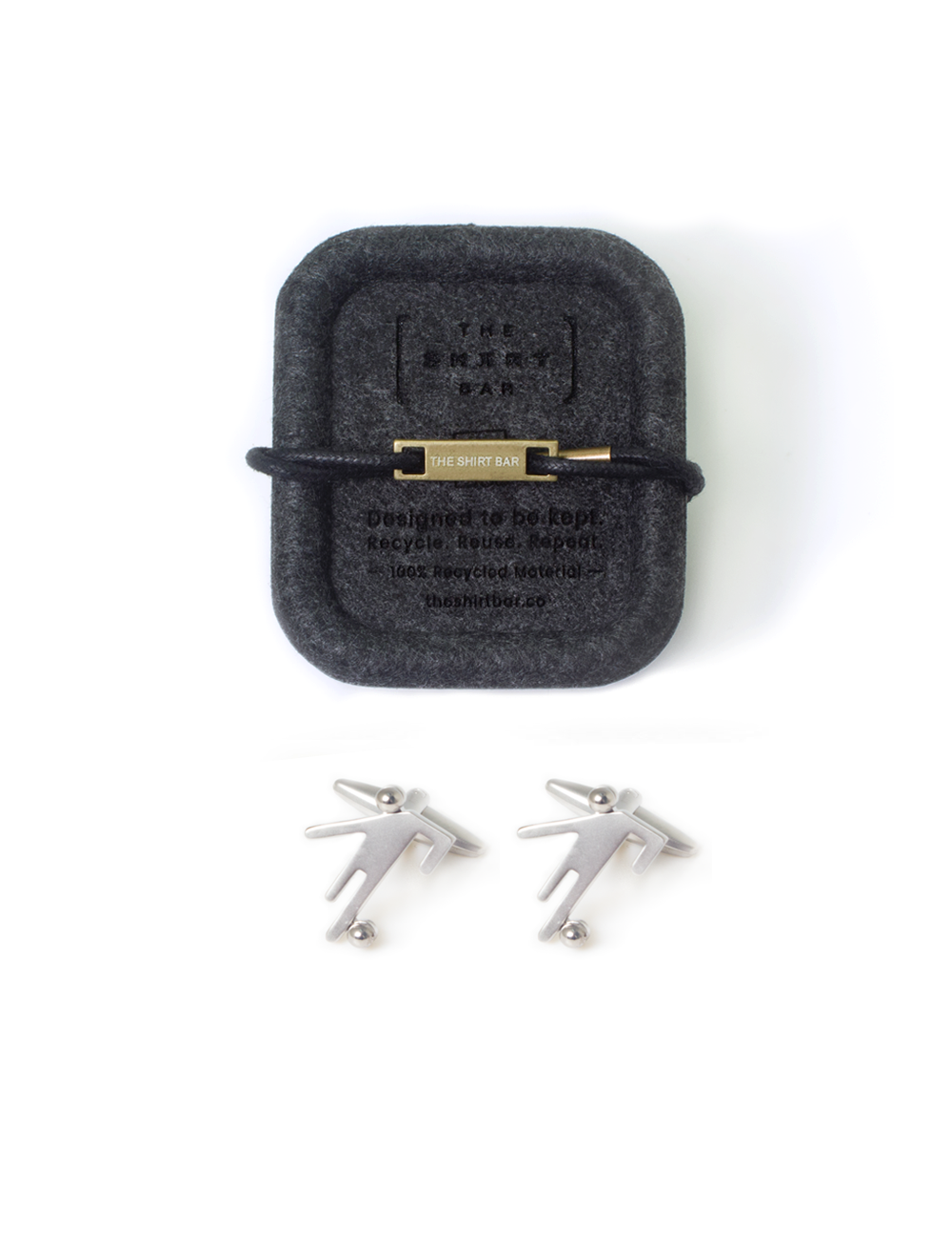 Brushed Silver Football Player Cufflink