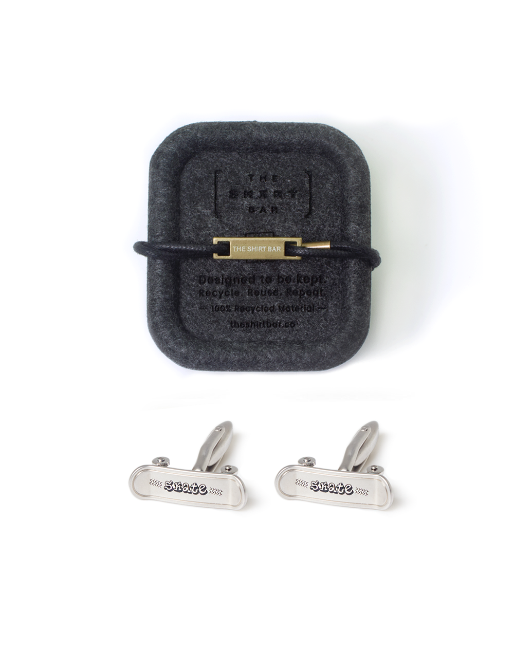 Brushed Silver Skateboard Cufflink