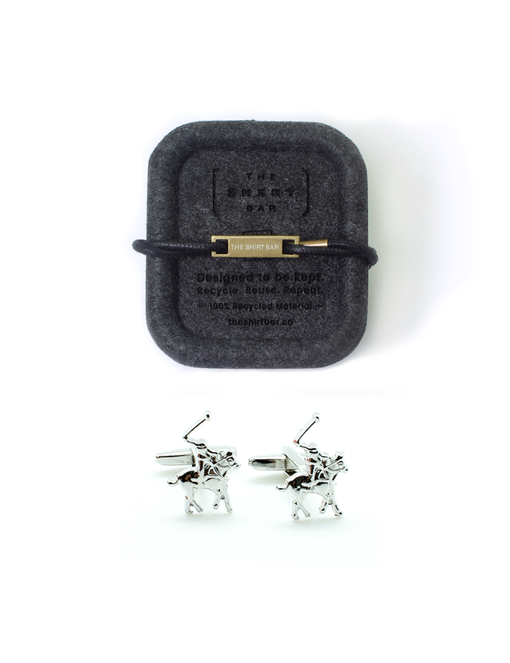 Silver Equestrian Horse Back Riding with Whip Cufflink