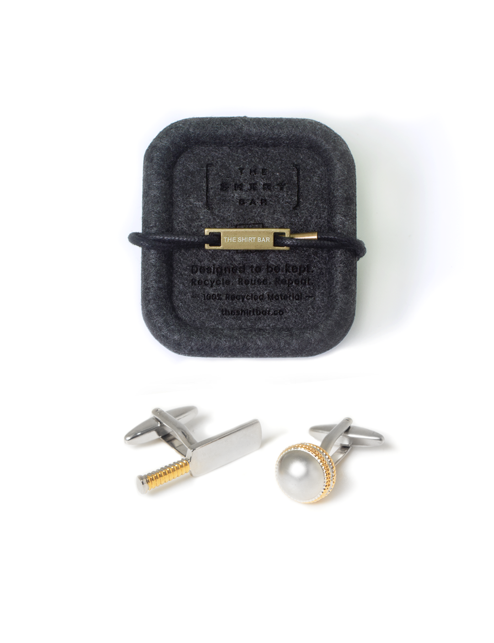 Brushed Silver Cricket Ball and Bat Cufflink