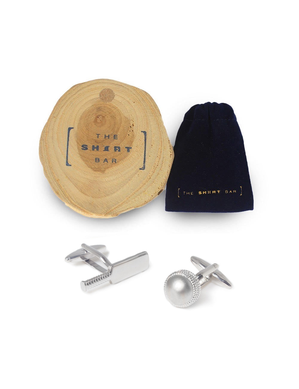 Silver Cricket Ball and Silver Bat Cufflink
