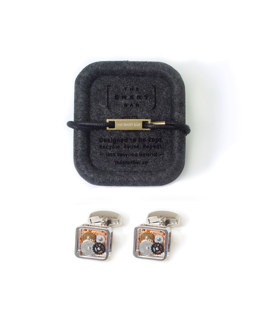 Silver Time Machine Cufflink