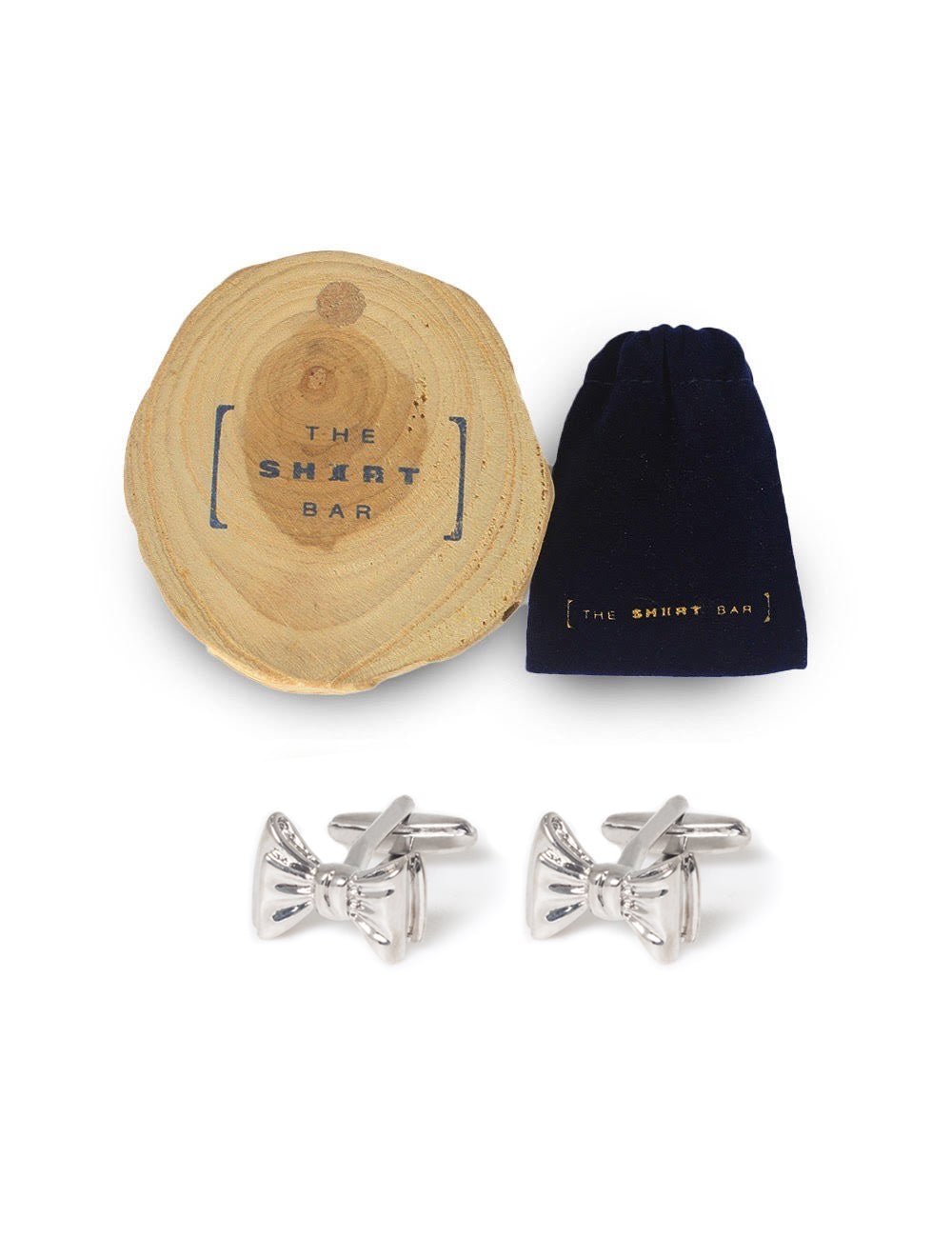 Silver Bow TIe Cufflink