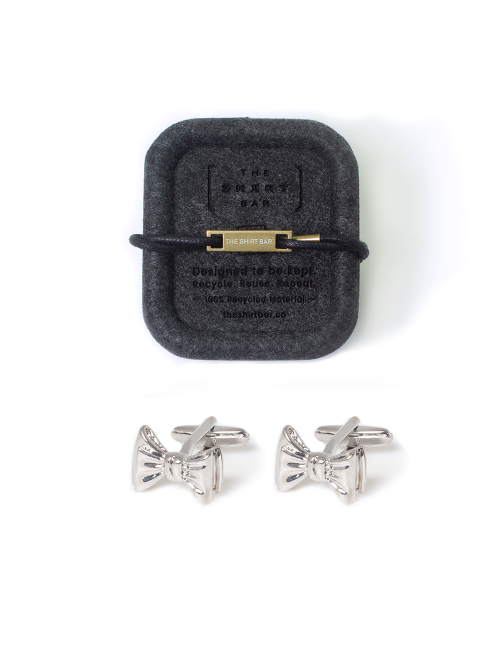 Silver Bow TIe Cufflink