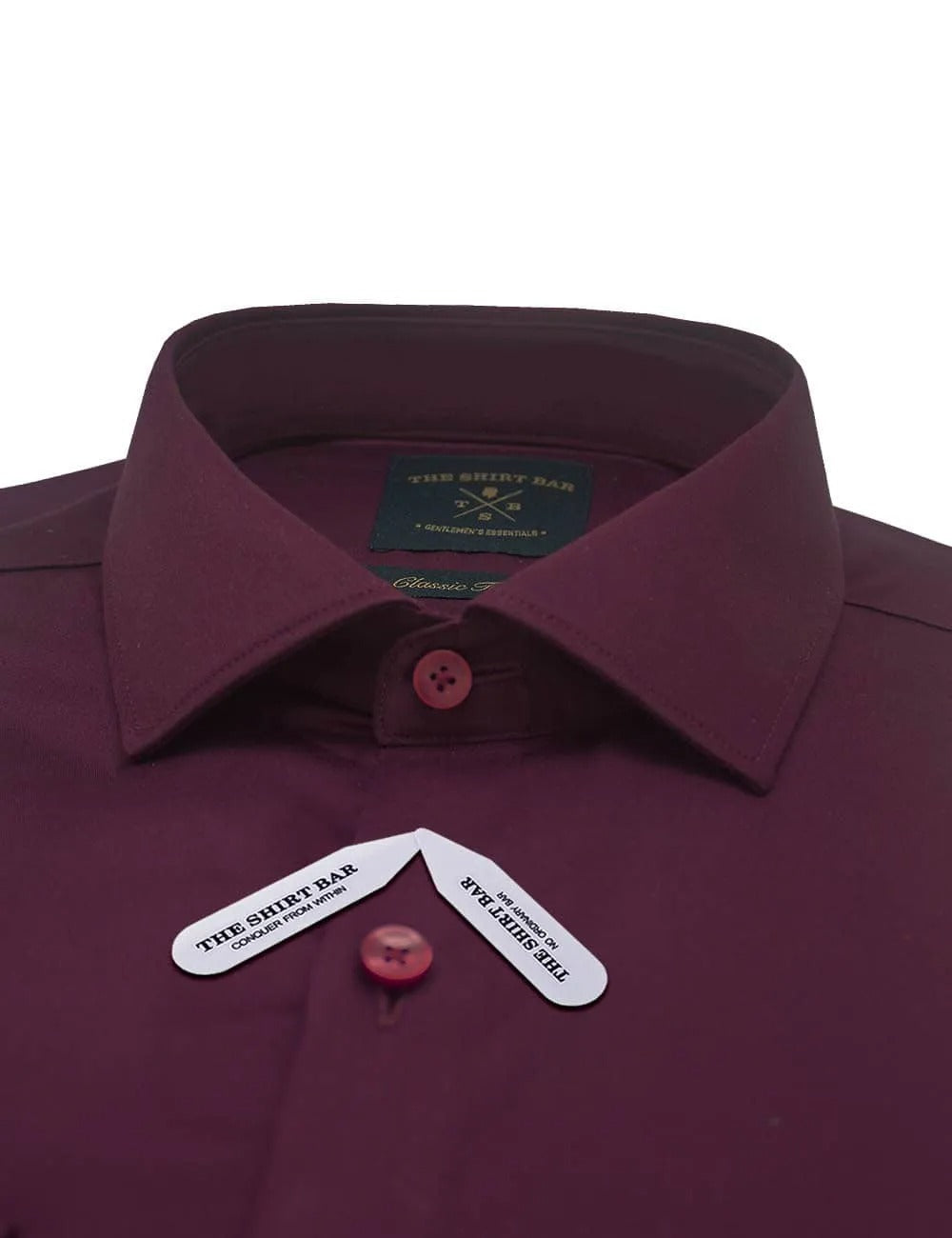 Solid Red Twill Eco-ol Bamboo Stretch Modern / Classic Fit Long Sleeve Shirt
