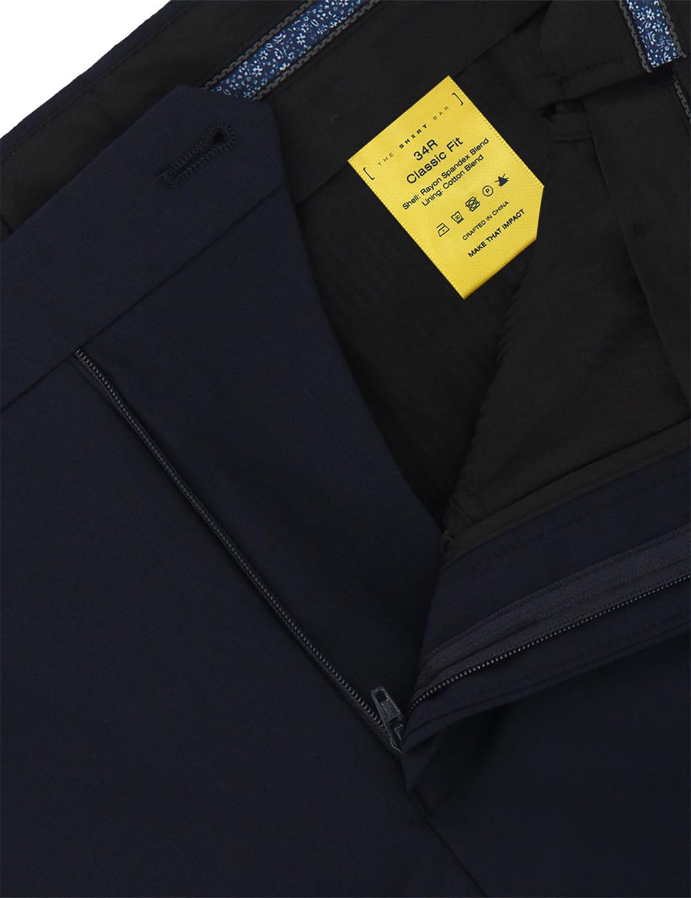 Navy Blue Jetsetter Flexi Waist Classic Fit Dress Pants