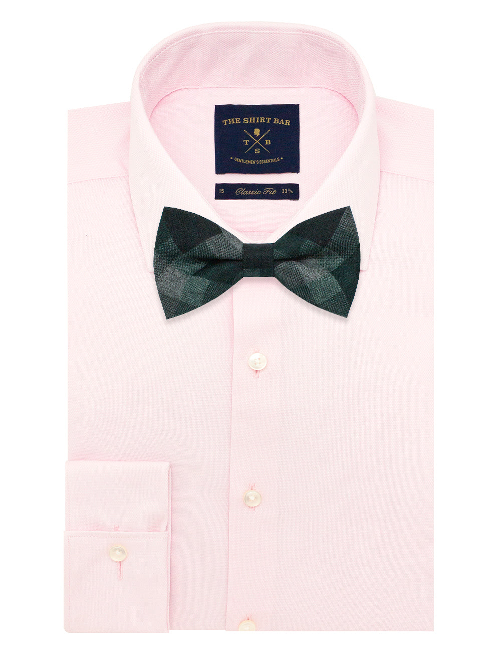 Green/ Black/ Grey Checks Woven Bowtie