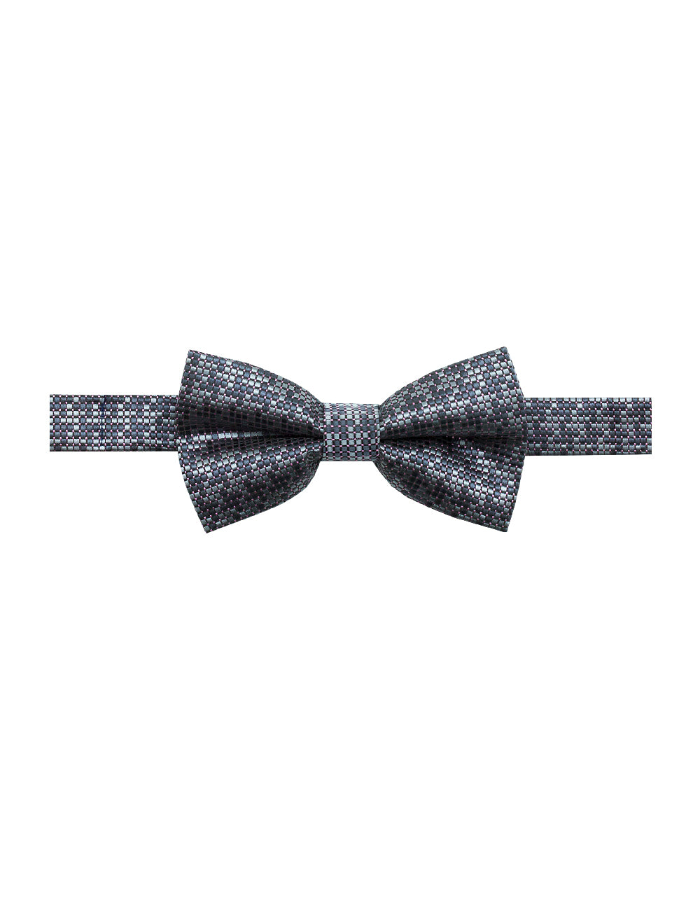 Grey Checks Woven Bowtie
