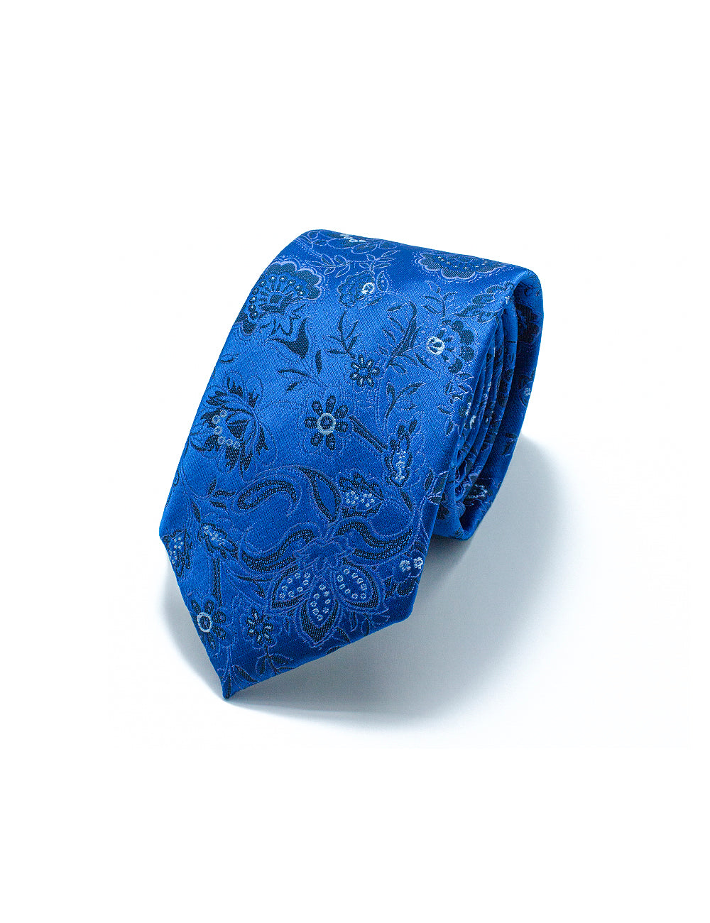 Imperial Blue Floral Woven Necktie