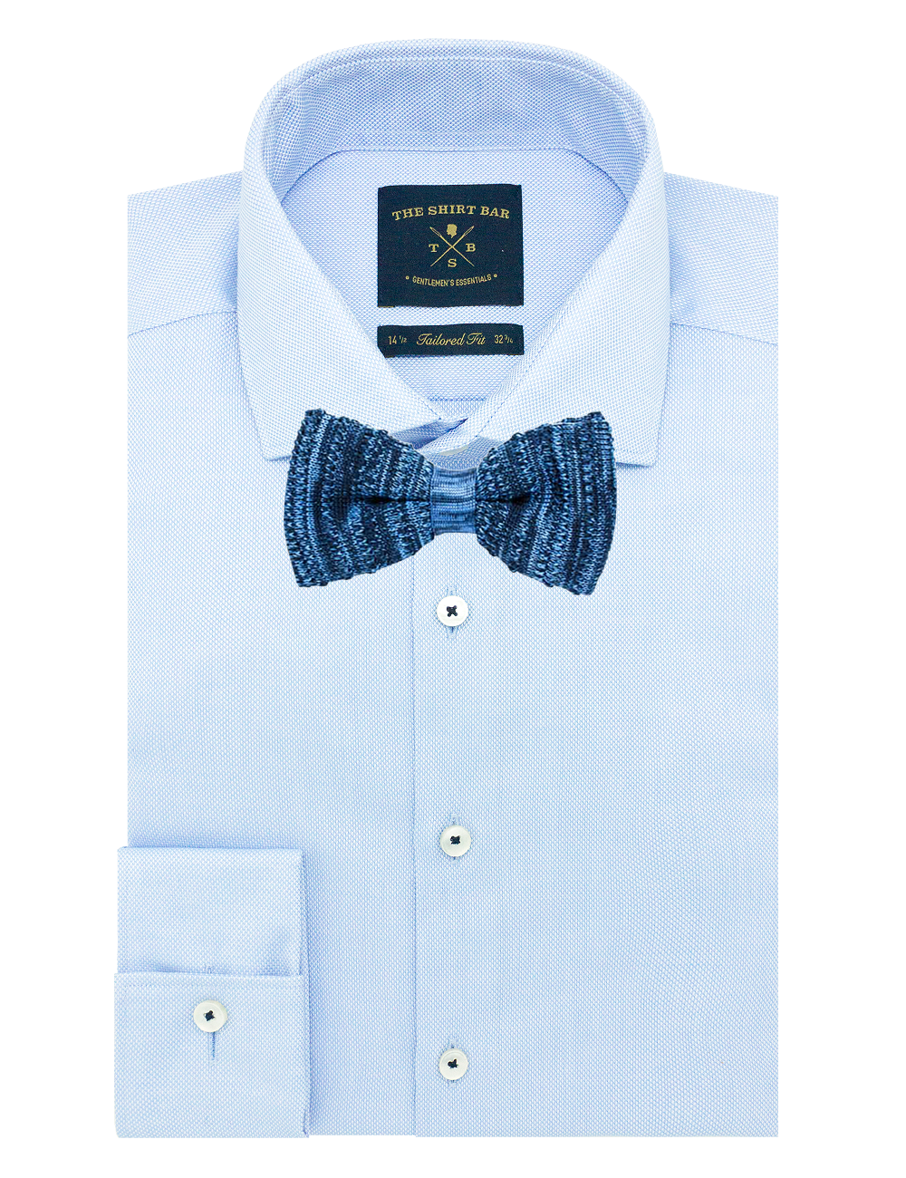 Blue Pattern Knitted Bowtie — The Shirt Bar