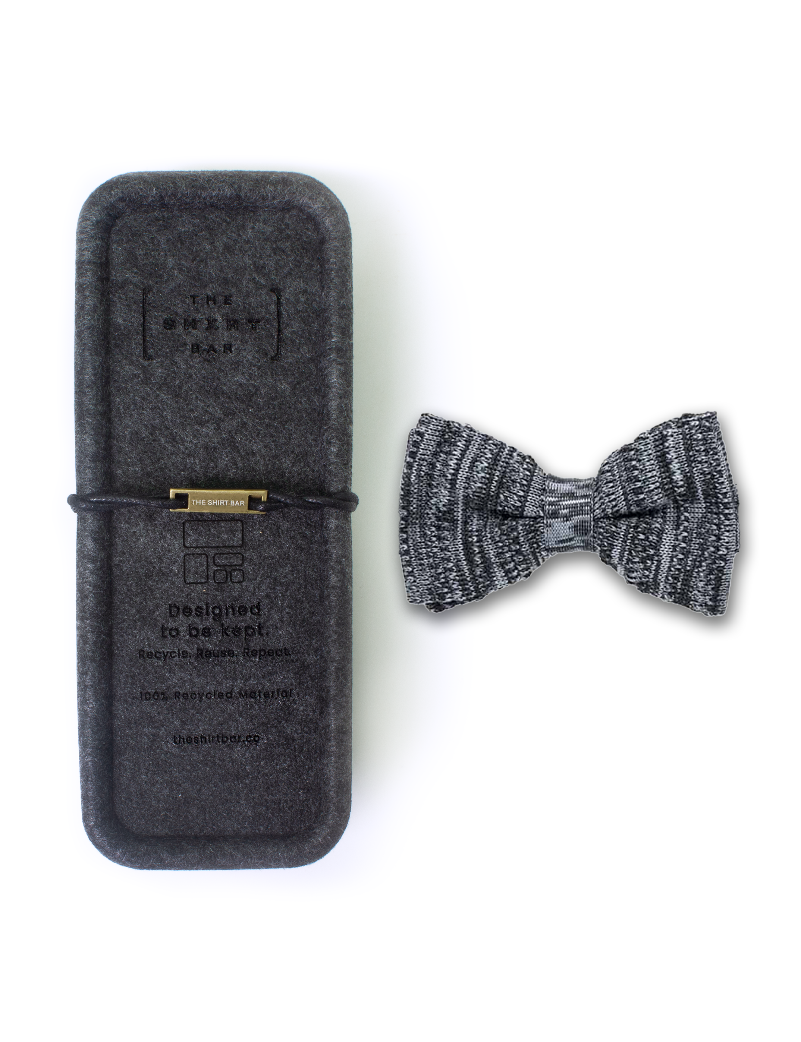 Grey Pattern Knitted Bowtie — The Shirt Bar