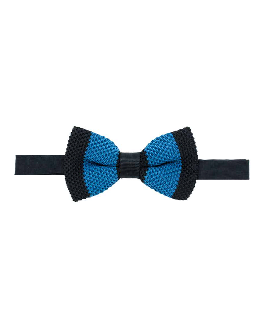 Black and Blue Stripes Knitted Bowtie — The Shirt Bar
