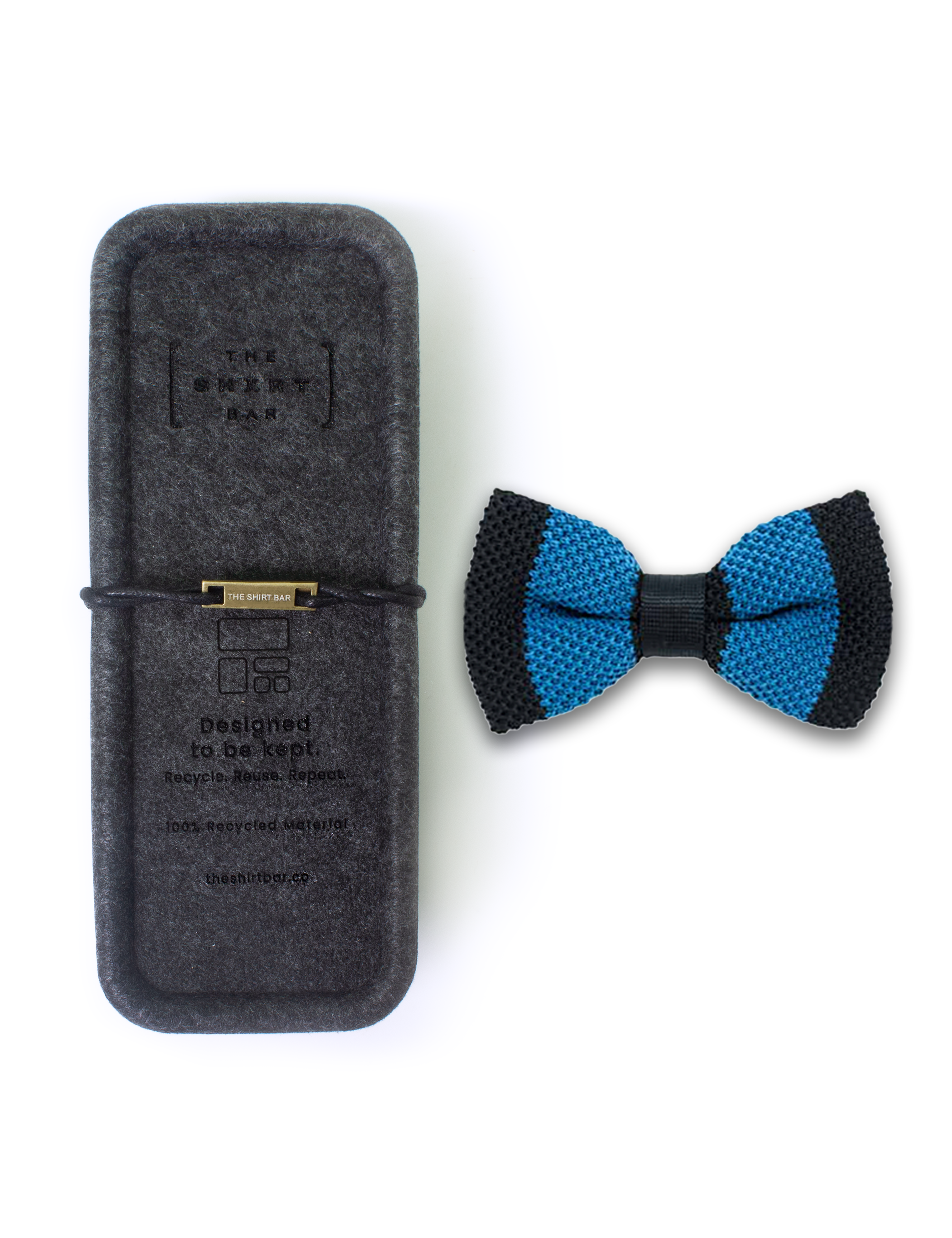 Black and Blue Stripes Knitted Bowtie — The Shirt Bar