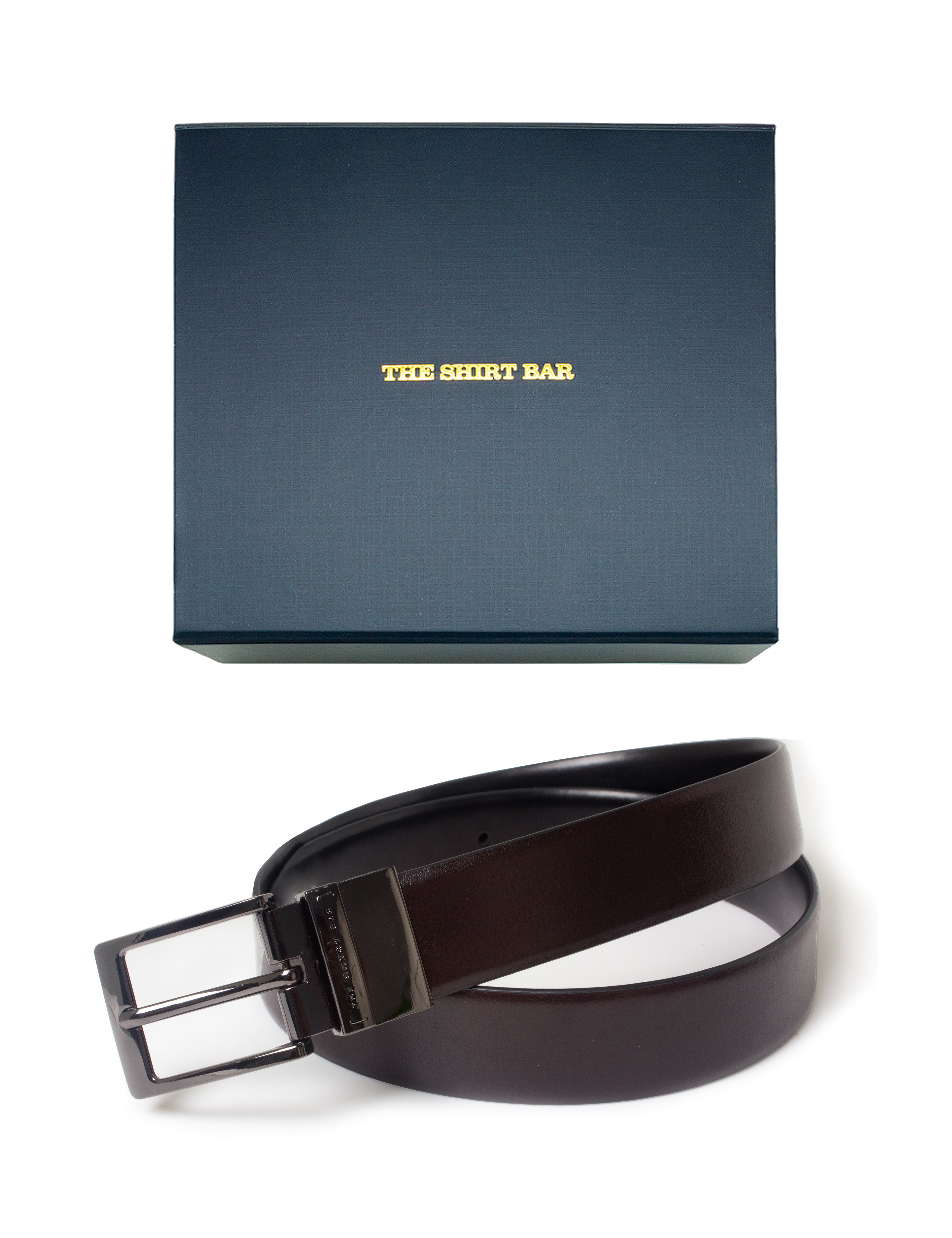Dark Brown / Jet Black Reversible Leather Belt