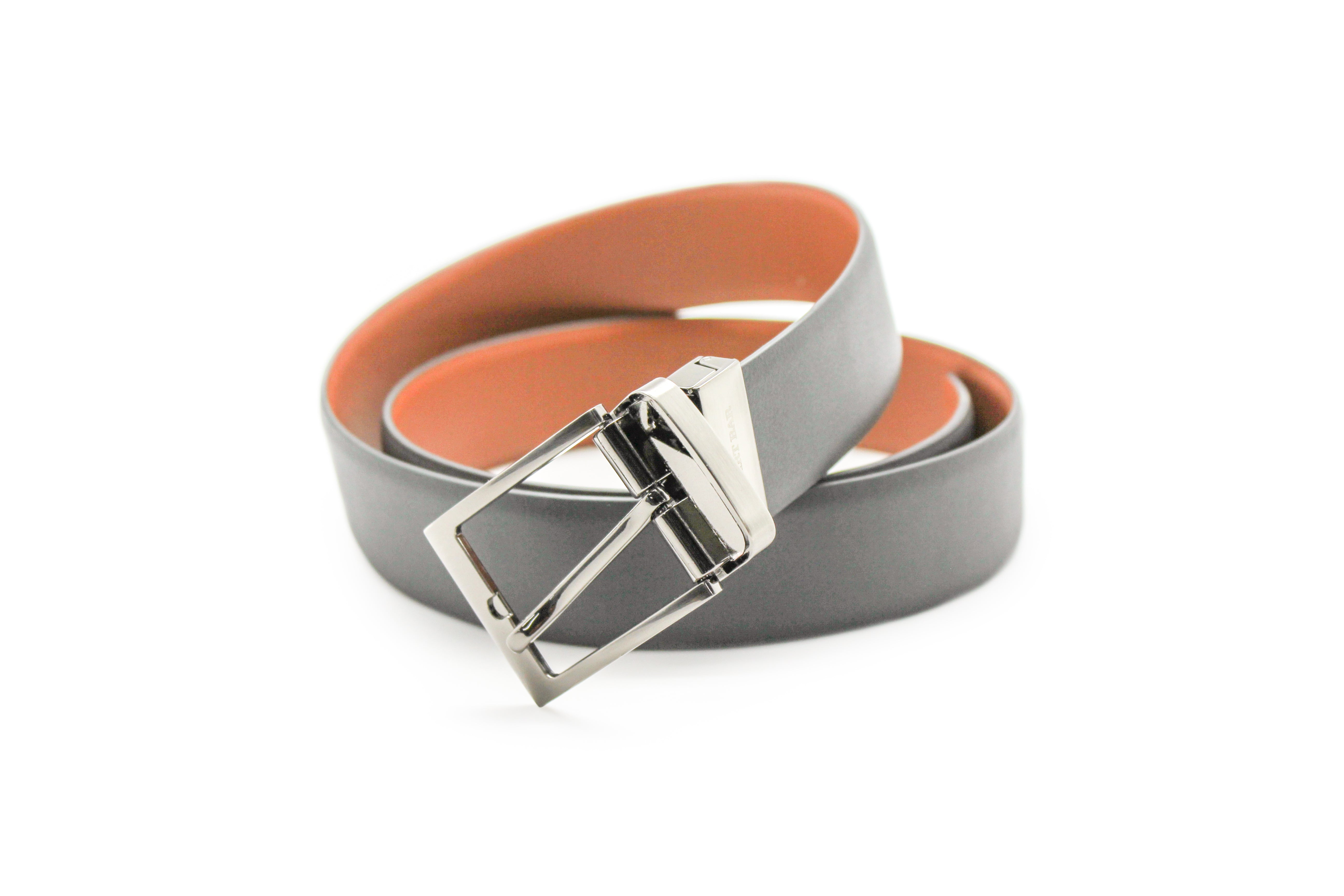 Grey / Tan Reversible Leather Belt