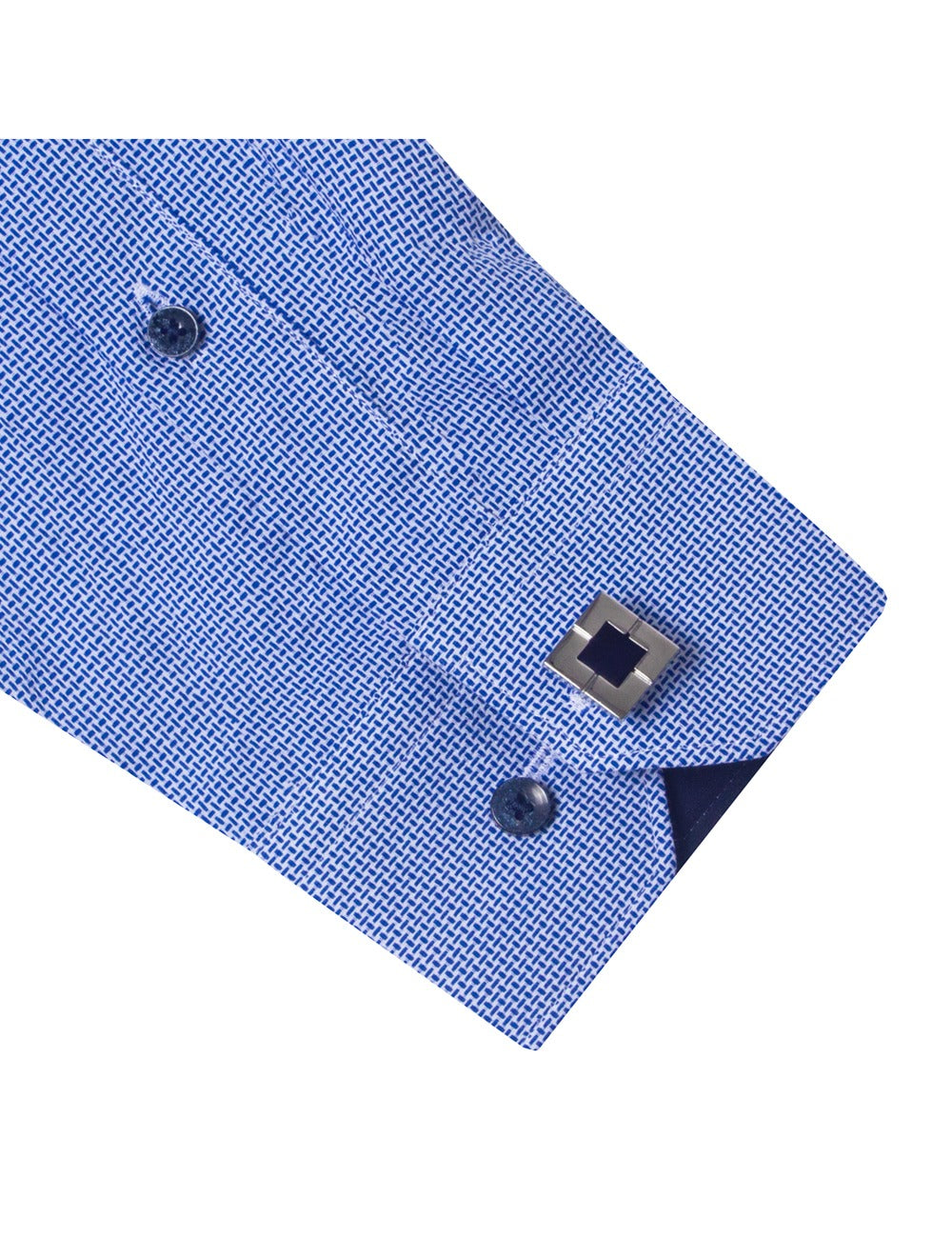 Blue Pattern Modern Fit Shirt