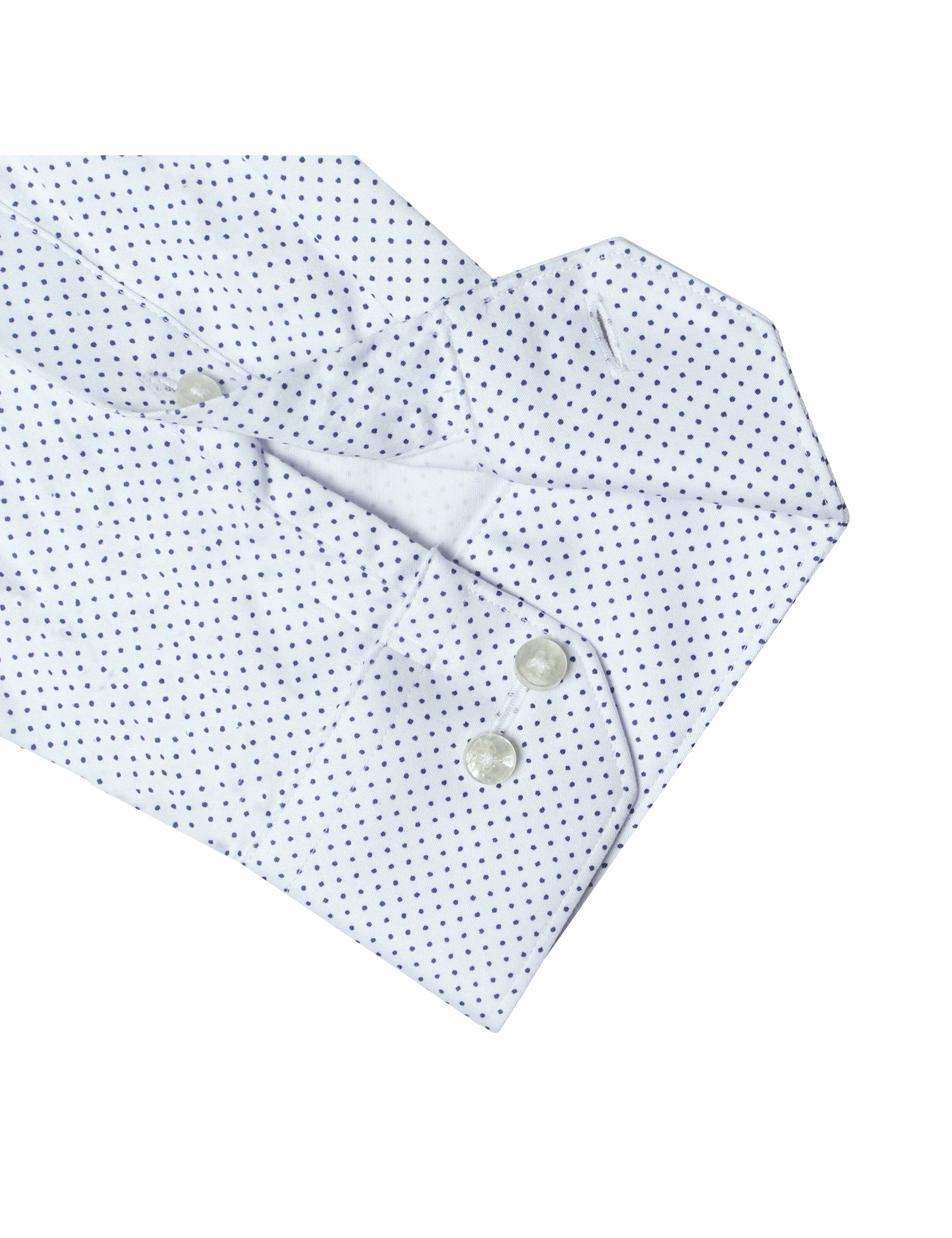 Navy Blue Polka Dots Print Eco-ol Bamboo Modern Fit Shirt