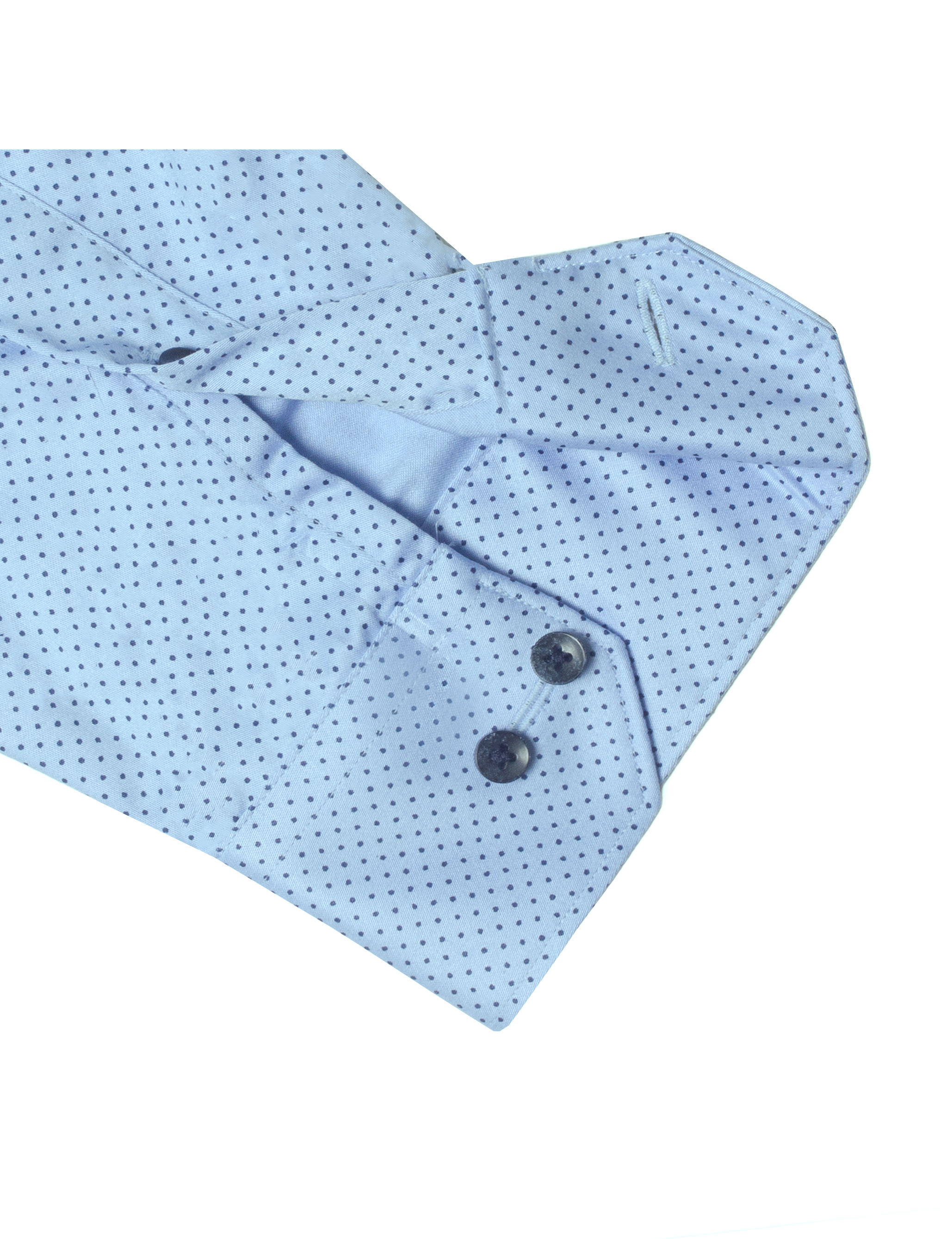 Navy Blue Polka Dots Print Eco-ol Bamboo Modern Fit Shirt