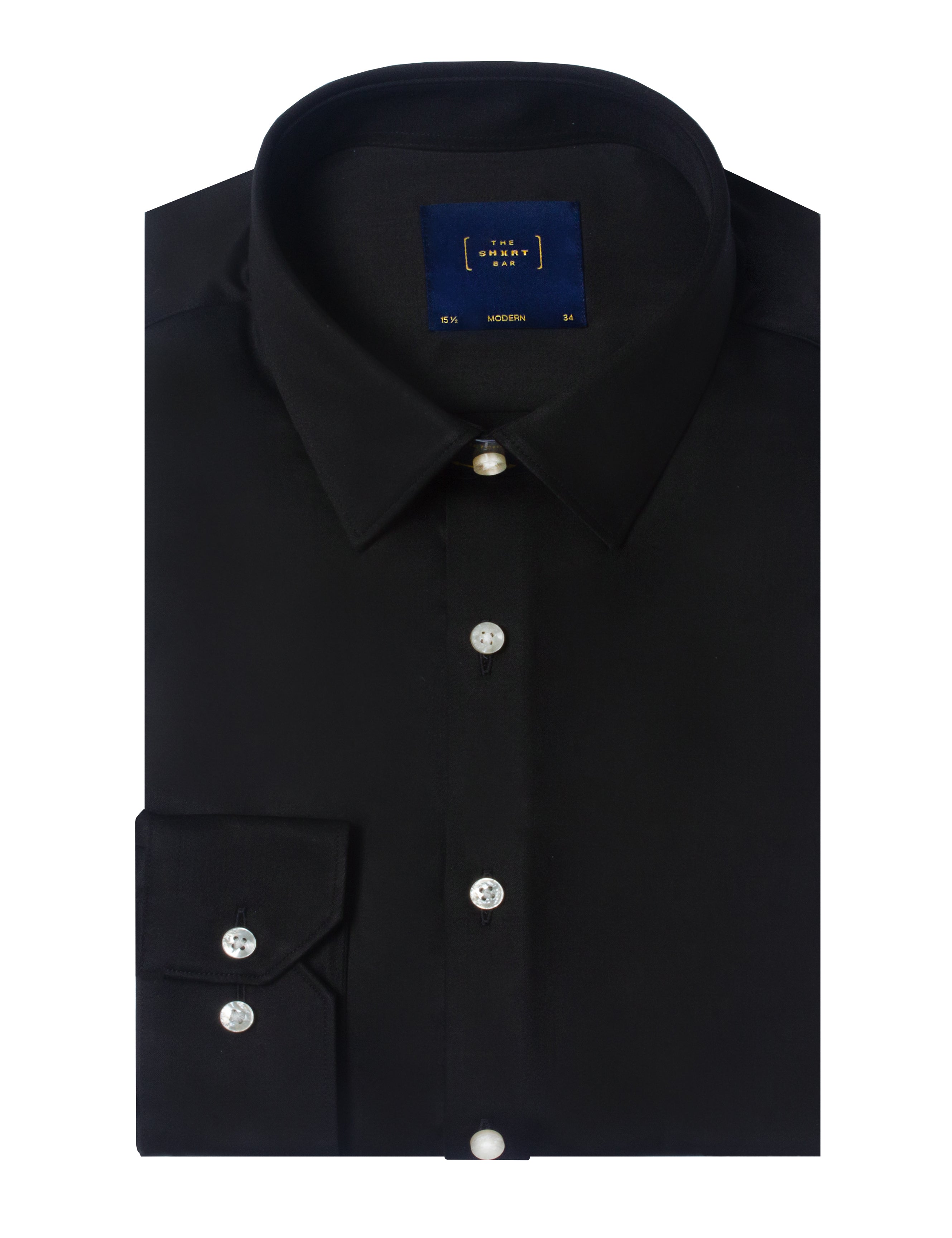 Solid Black Eco-ol Bamboo Modern Fit Shirt