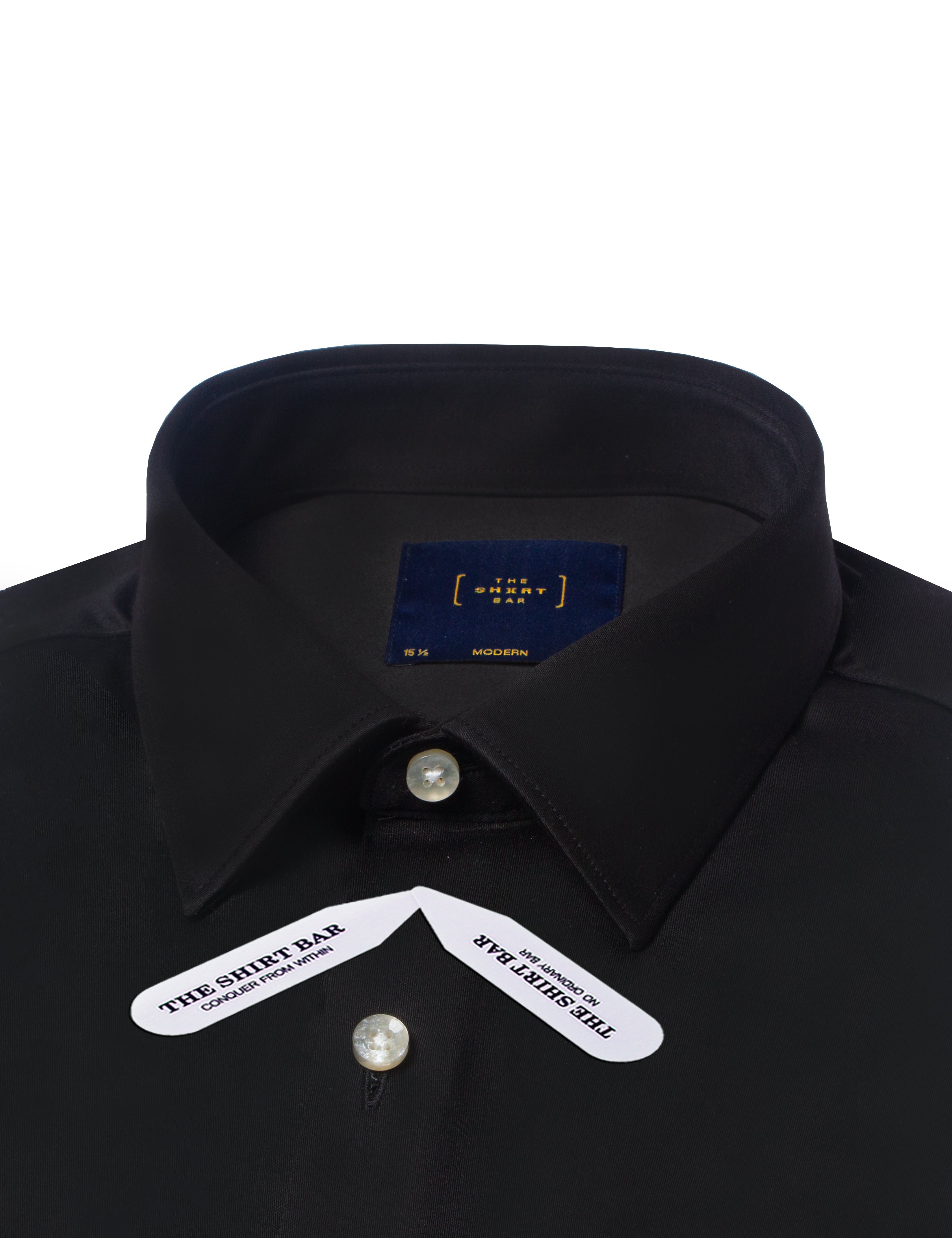 Solid Black Eco-ol Bamboo Modern Fit Shirt