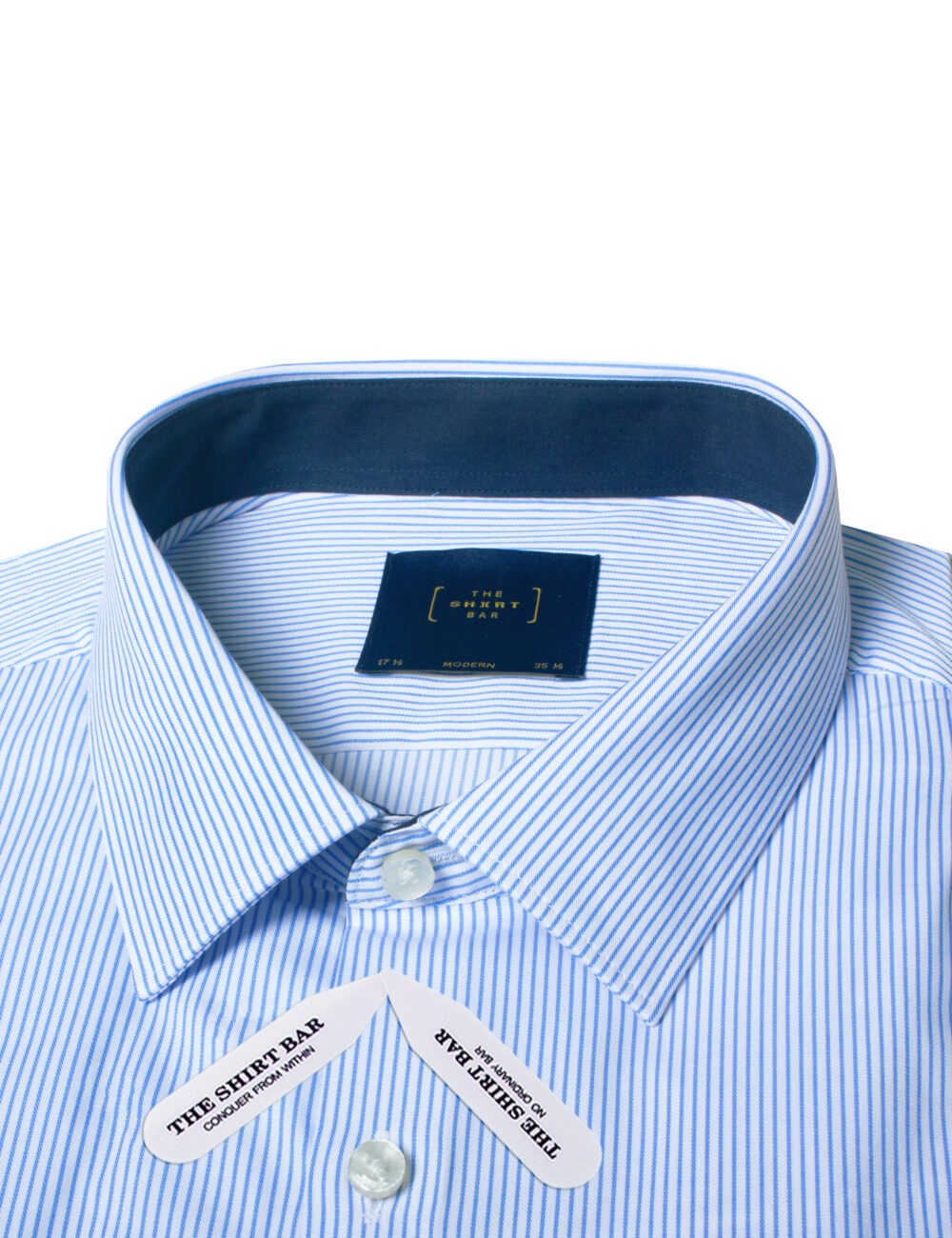 White with Blue Stripes Easy Iron Modern Fit Shirt
