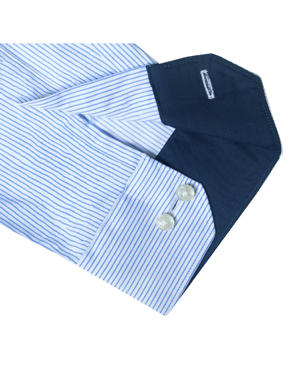 White with Blue Stripes Easy Iron Modern Fit Shirt