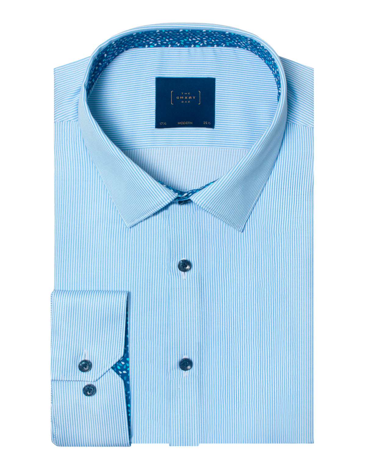 White and Blue Stripes Eco-ol Bamboo Stretch Modern Fit Shirt — The Shirt Bar