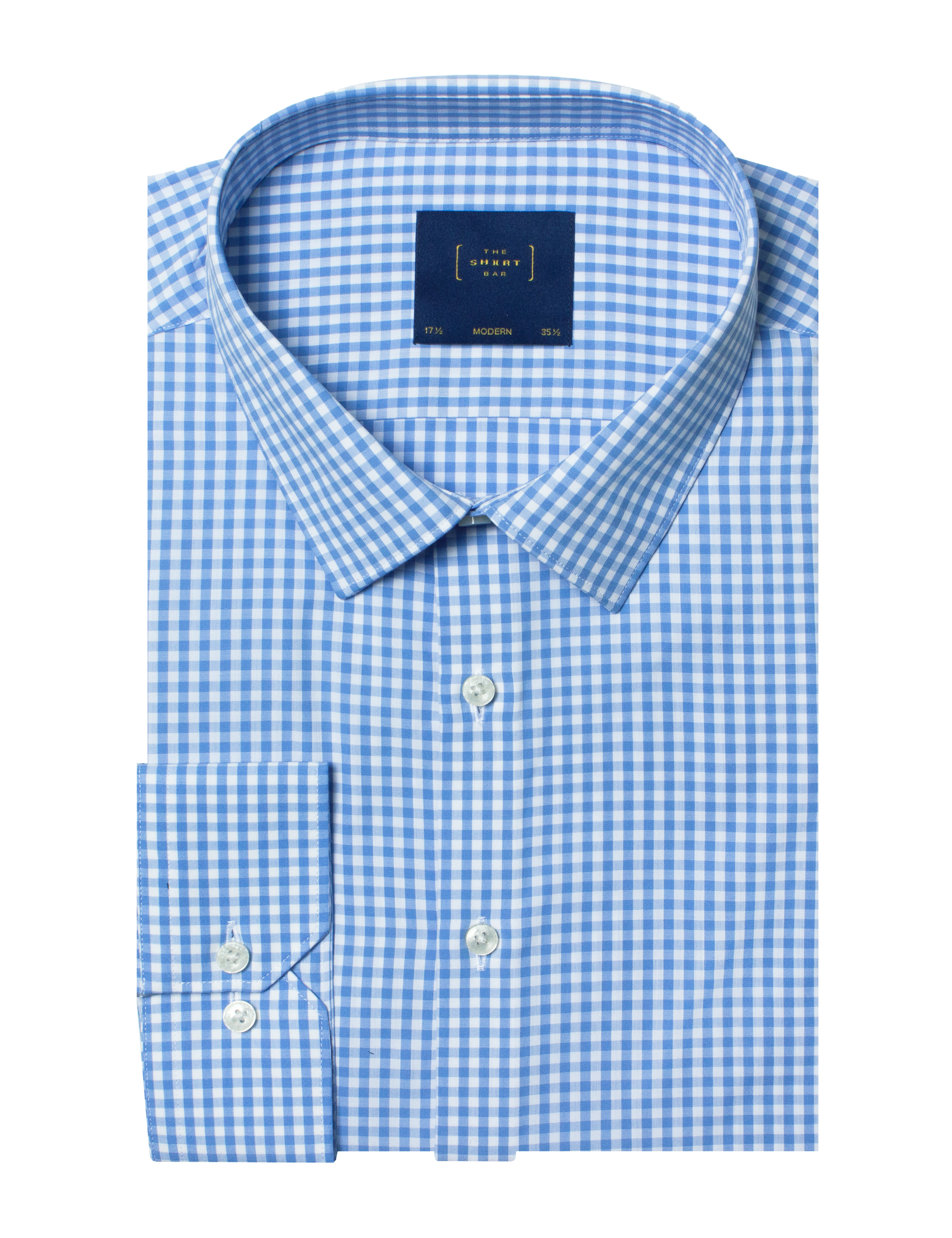 White and Blue Check Eco-ol Bamboo Modern Fit Shirt — The Shirt Bar