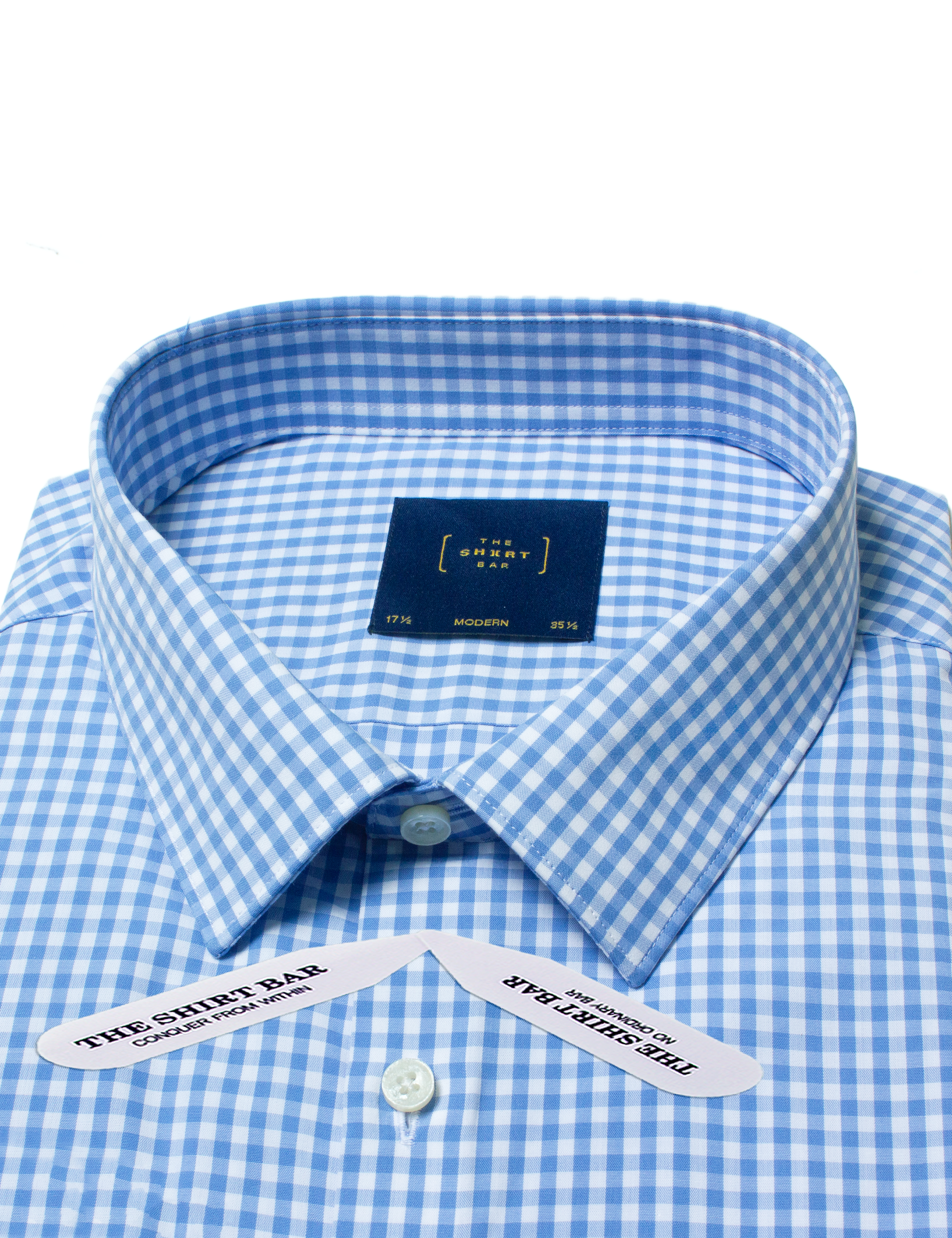 White and Blue Check Eco-ol Bamboo Modern Fit Shirt — The Shirt Bar