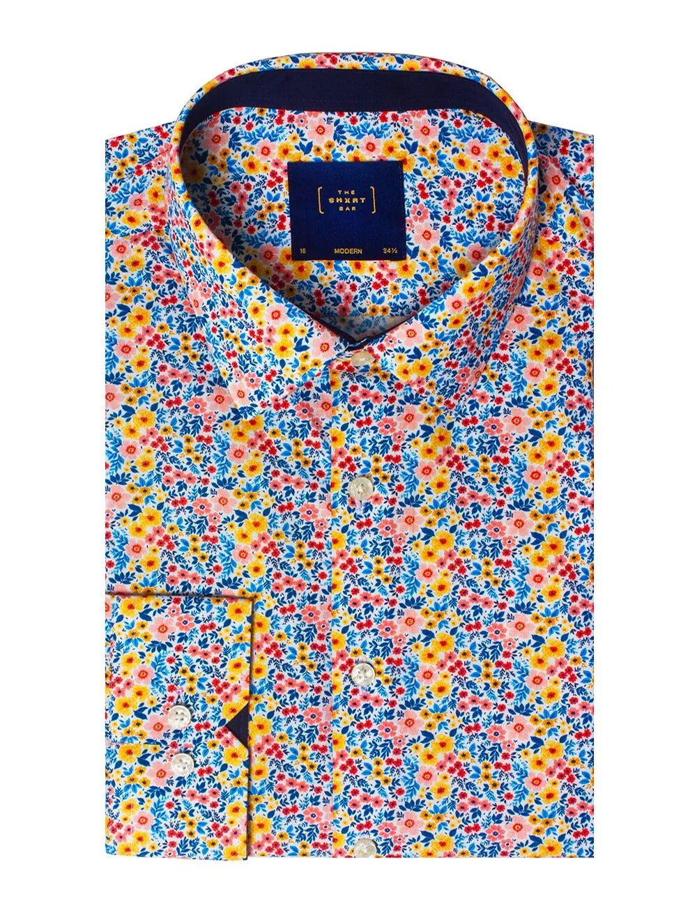 Multi-Coloured Floral Print Modern/Classic Fit Shirt