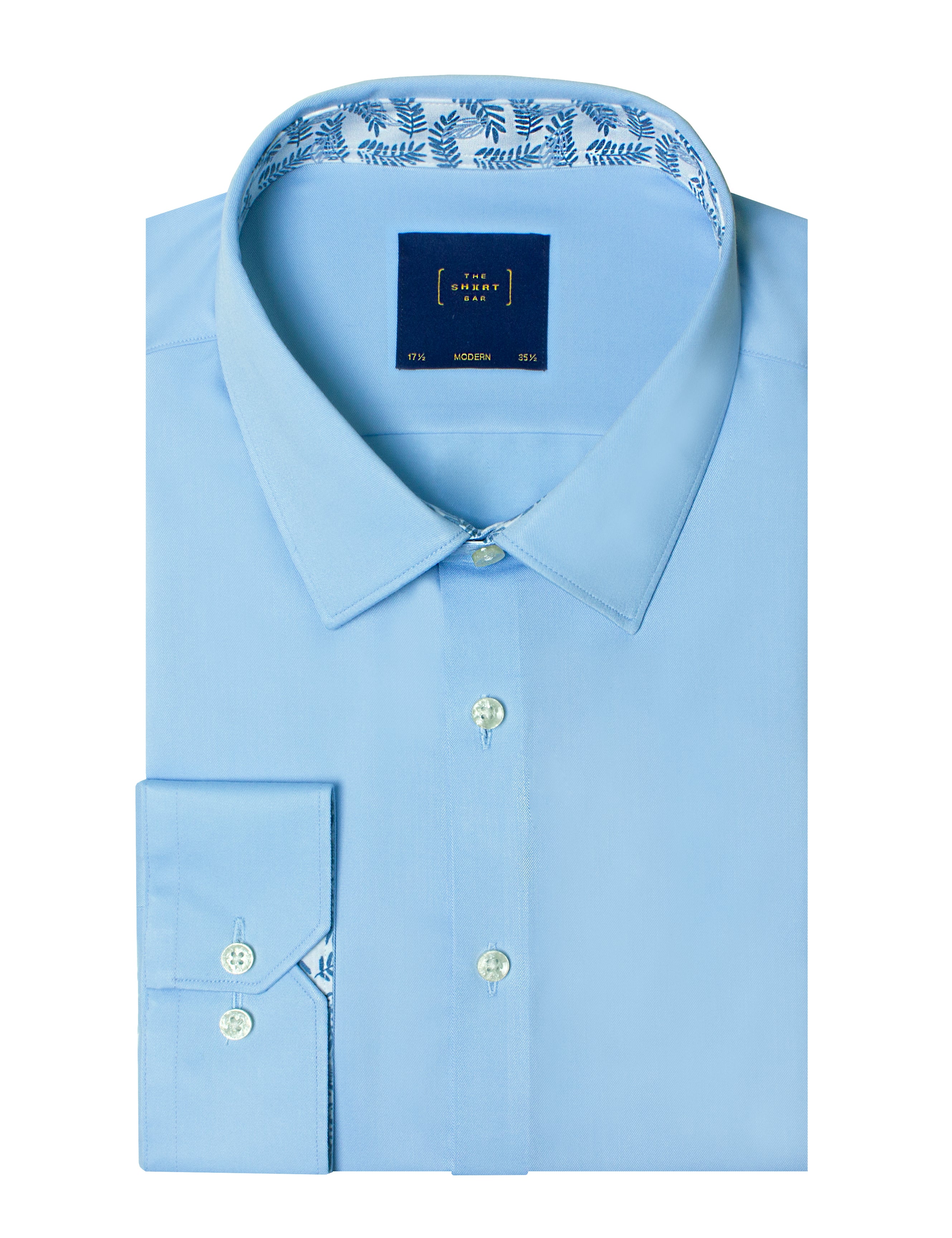 Blue Twill Eco-ol Bamboo Stretch Modern Fit Shirt