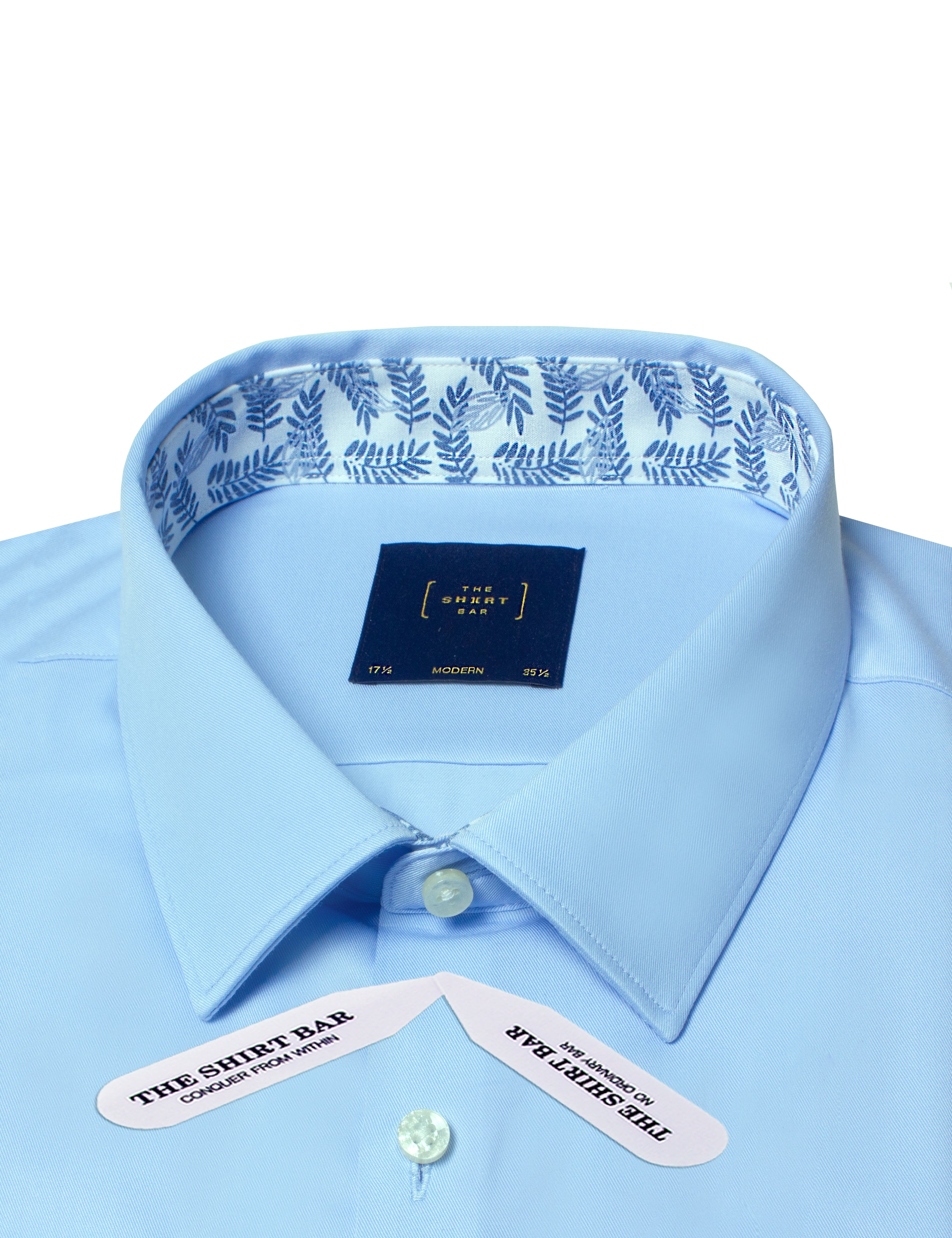 Blue Twill Eco-ol Bamboo Stretch Modern Fit Shirt