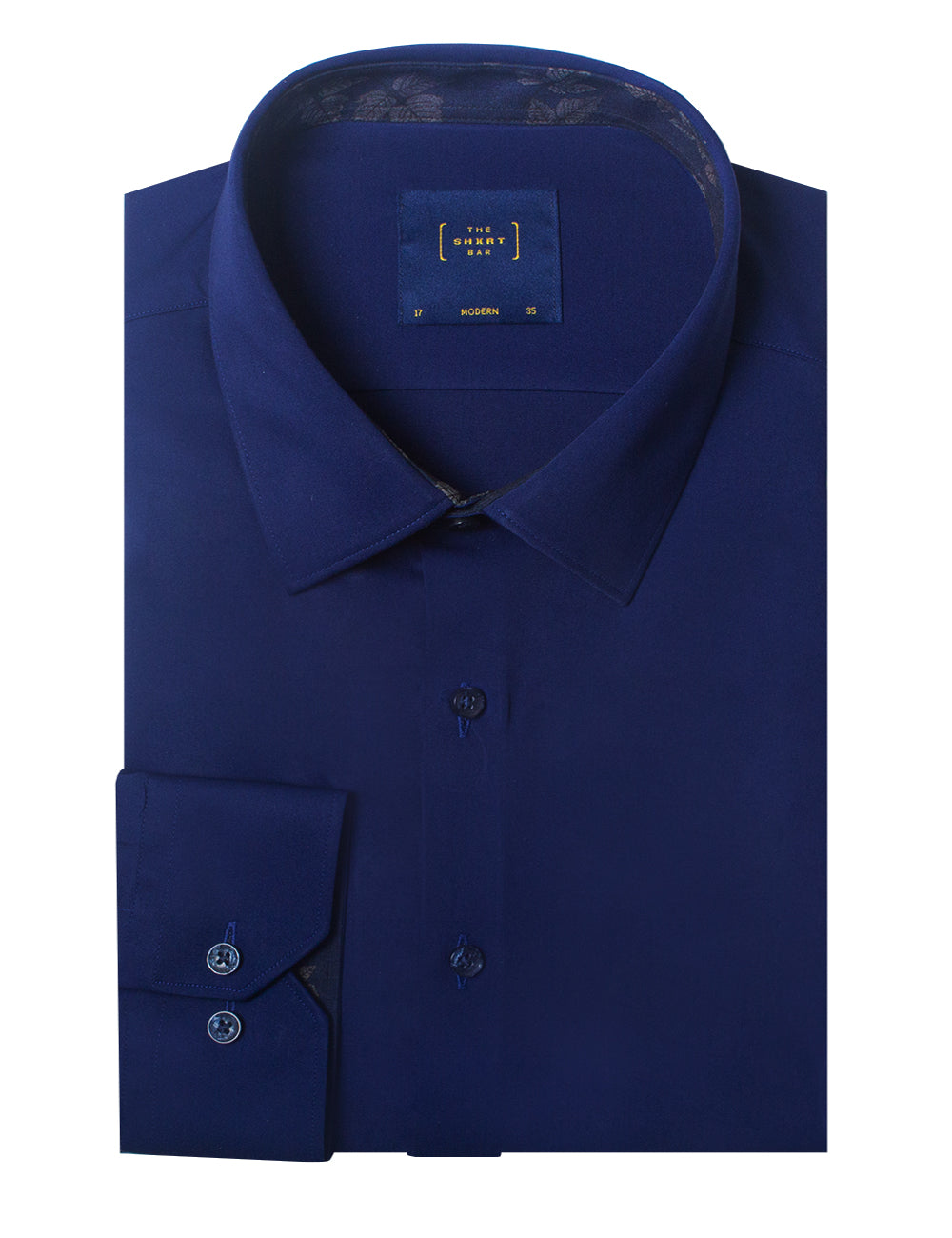 Navy Blue Twill Eco-ol Bamboo Stretch Modern Fit Shirt