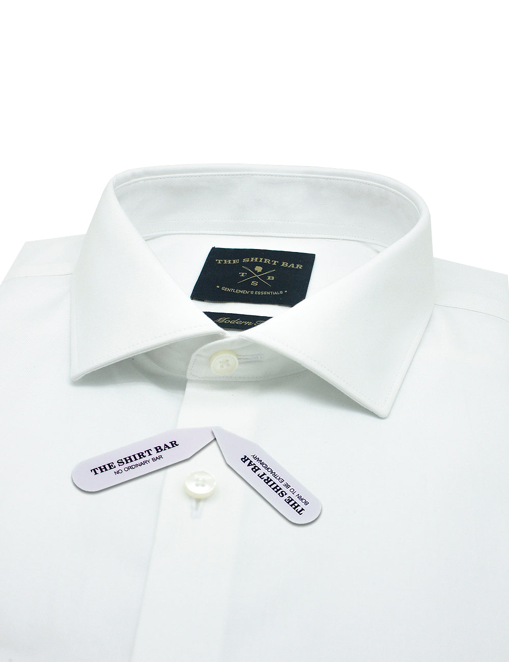 Solid White Twill Spill Resist 2-Ply Modern Fit Shirt