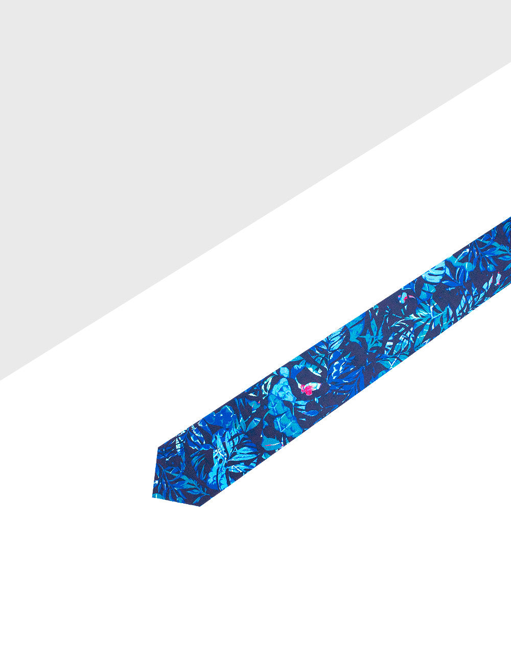 Navy Tropical Printed Necktie