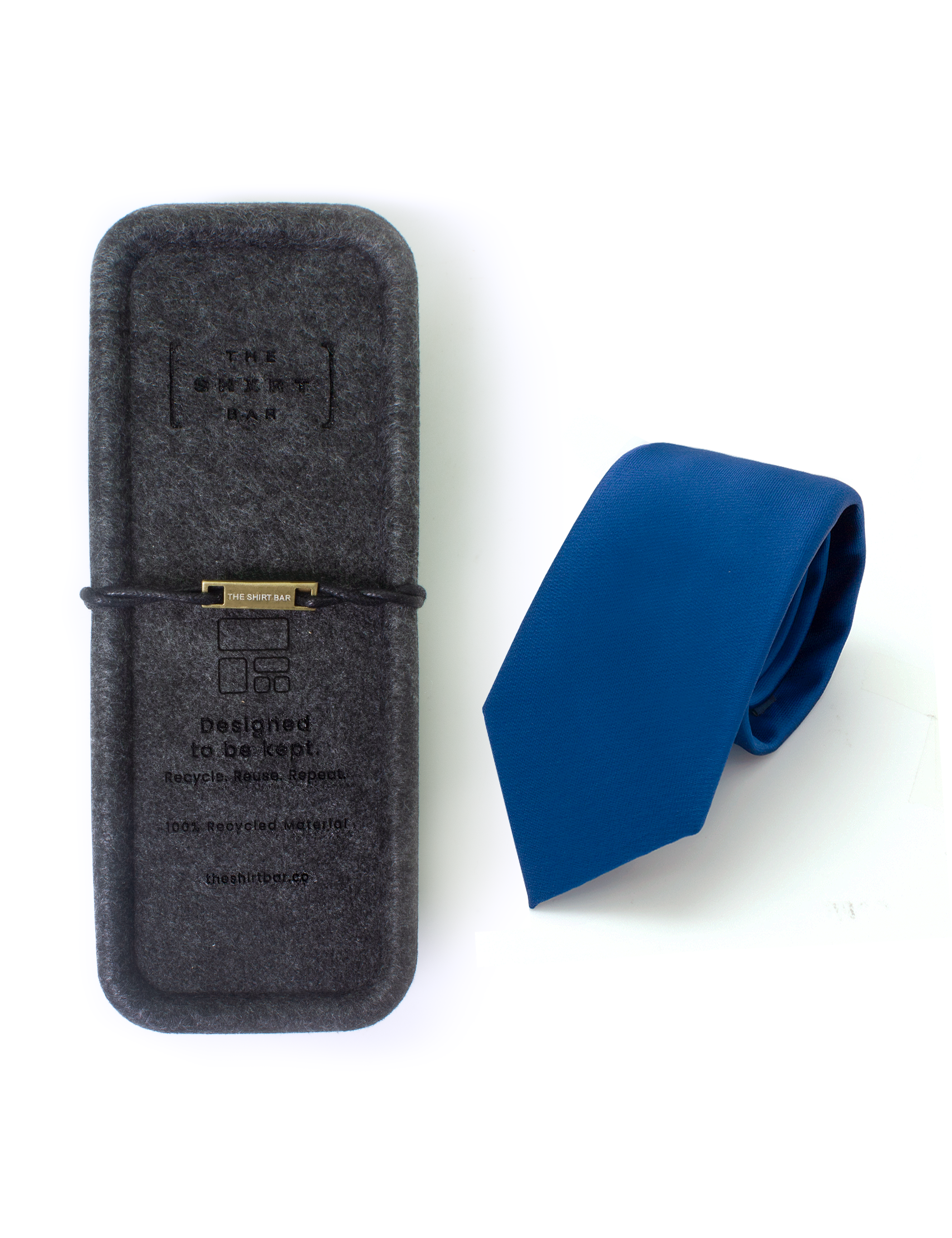 Solid Dark Blue Spill Resist Woven Necktie