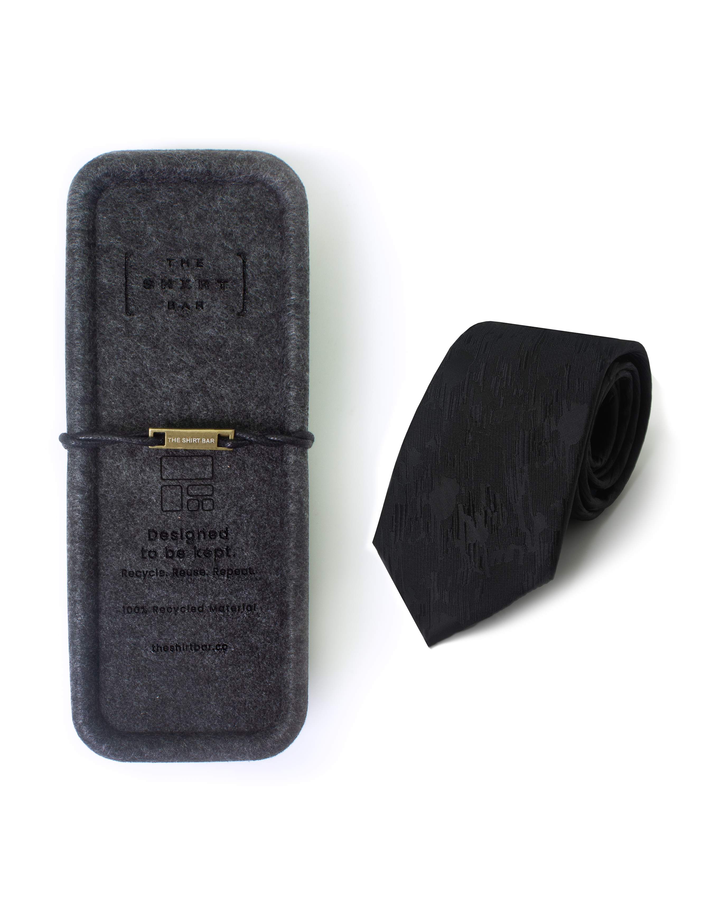 Black Pattern Spill Resist Woven Necktie