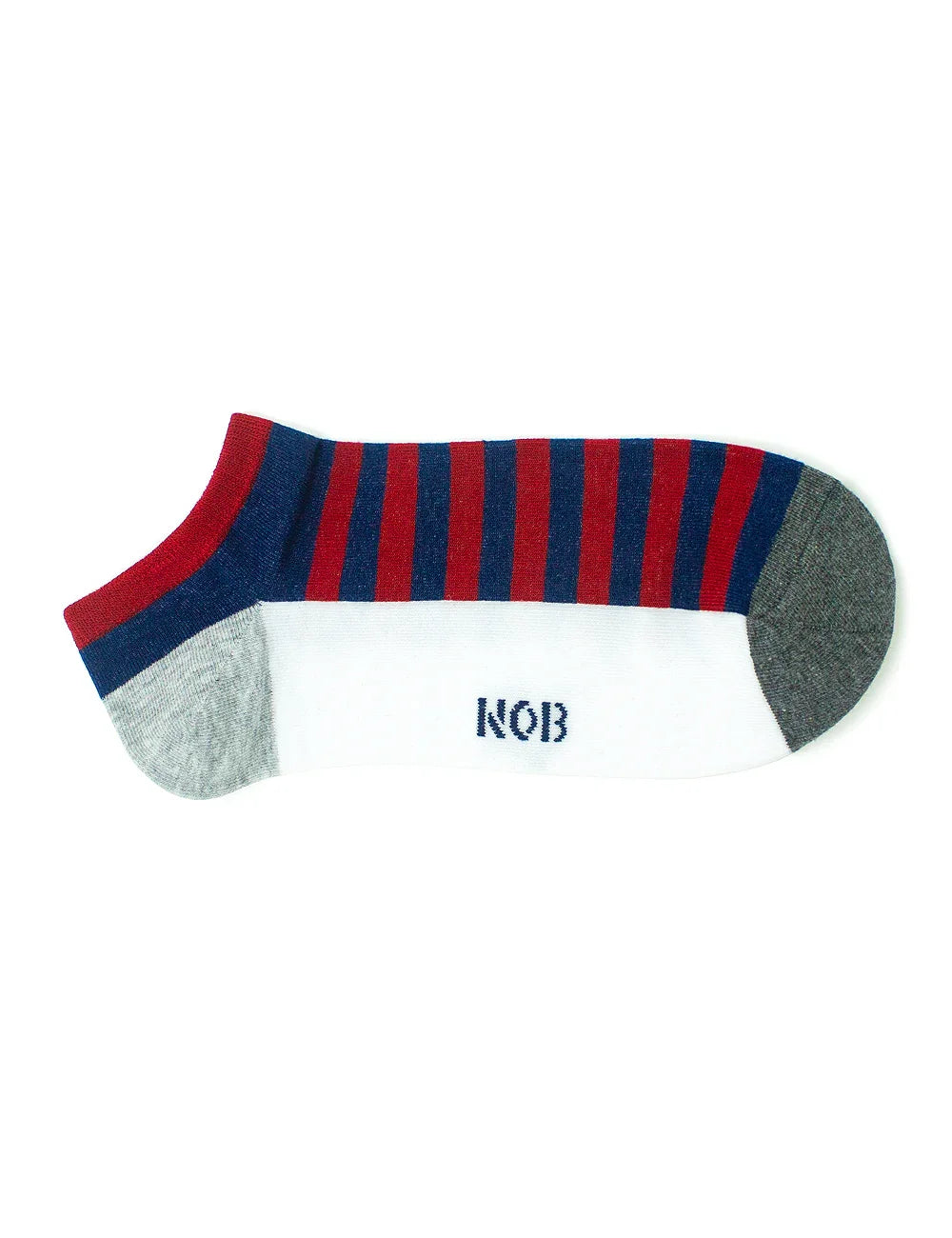 Navy & Red Sailor Stripes Ankle Antimicrobial Socks