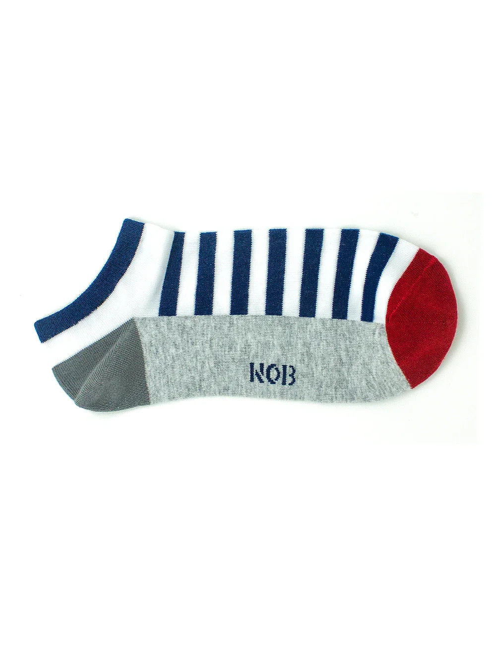 Navy & White Sailor Stripes Ankle Antimicrobial Socks