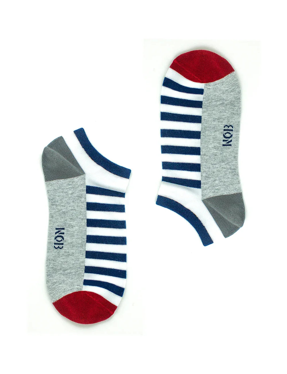 Navy & White Sailor Stripes Ankle Antimicrobial Socks
